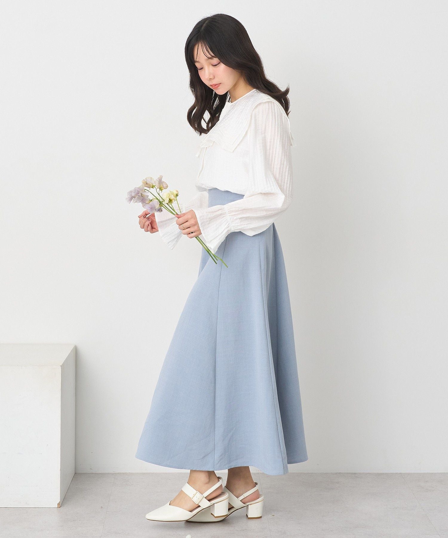 アースミュージックアンドエコロジー earth music&ecology バックレースアップスカート （ブラック） ブラック