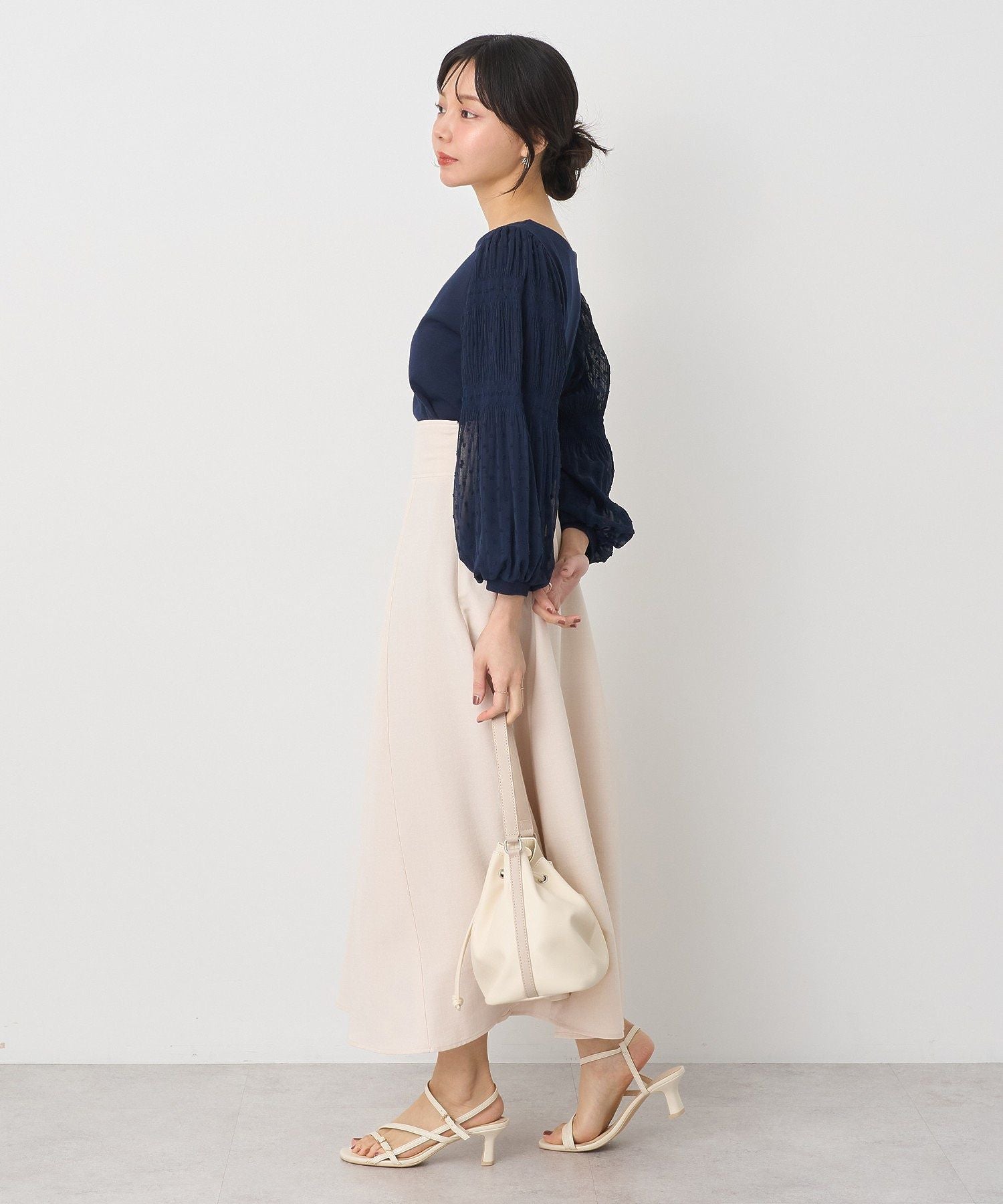 アースミュージックアンドエコロジー earth music&ecology バックレースアップスカート （ブラック） ブラック