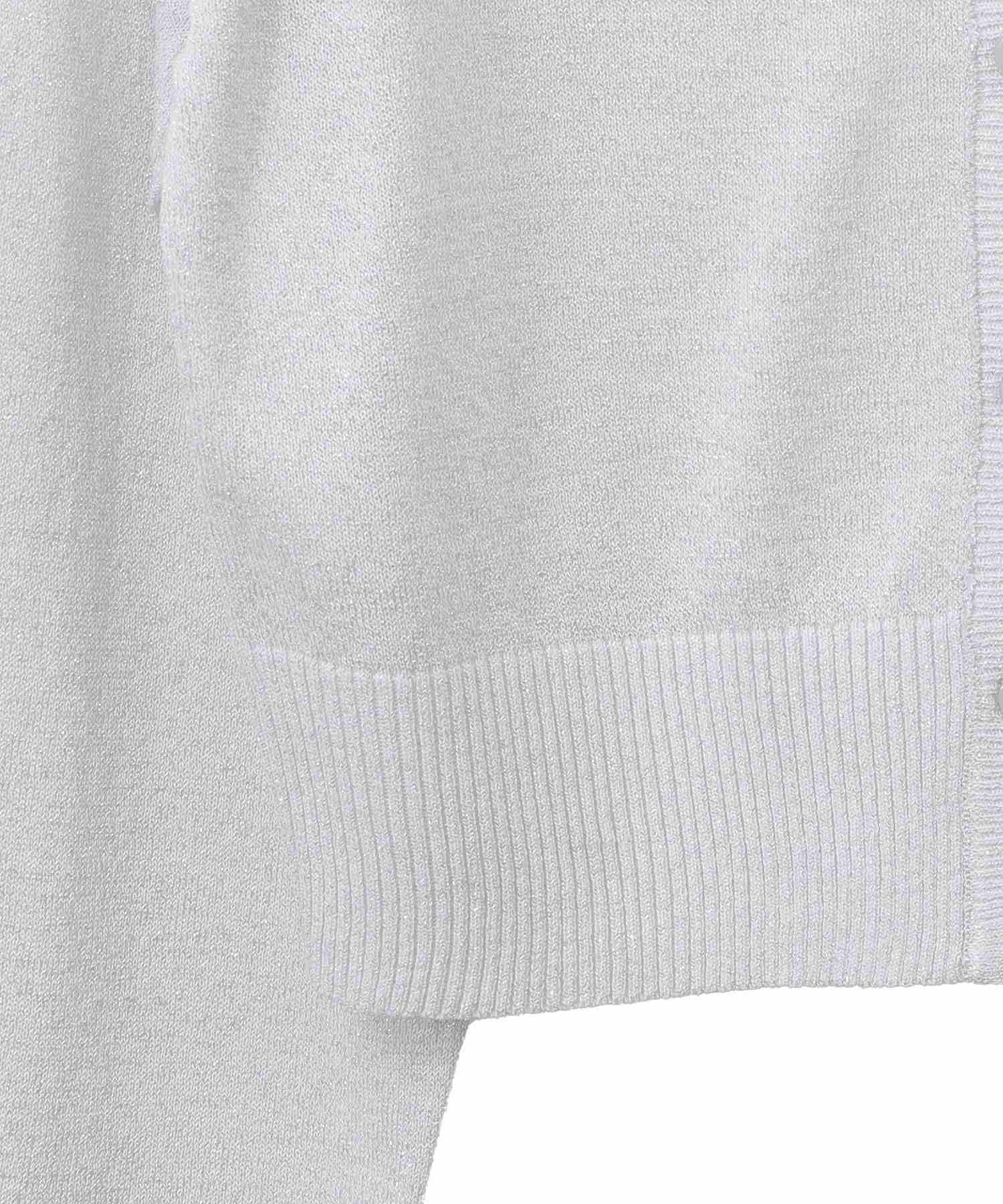 アースミュージックアンドエコロジー earth music&ecology シアーラメVネックカーディガン （ブラック） ブラック