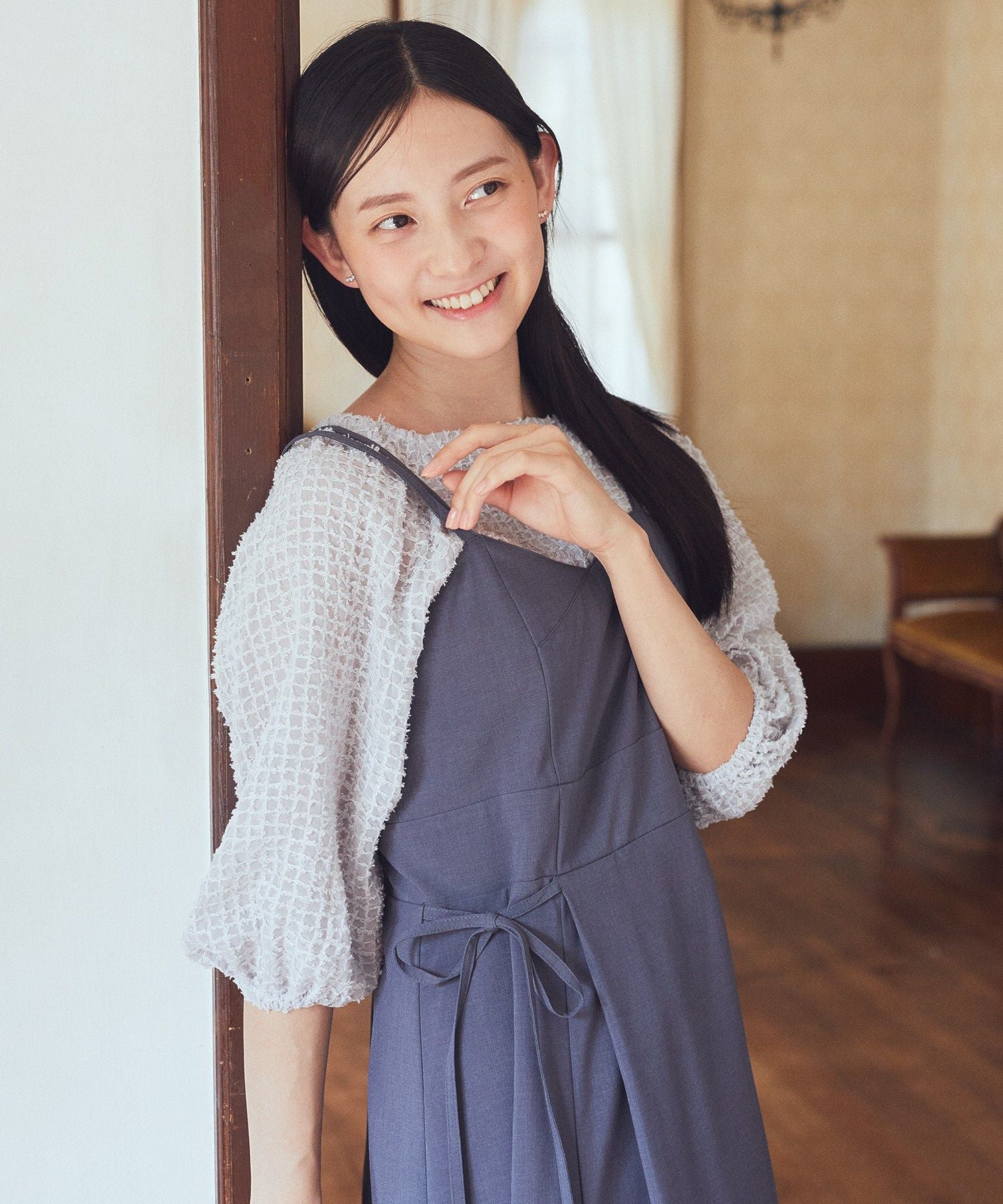 アースミュージックアンドエコロジー earth music&ecology サイドリボンラップ風キャミワンピース （モカ） モカ