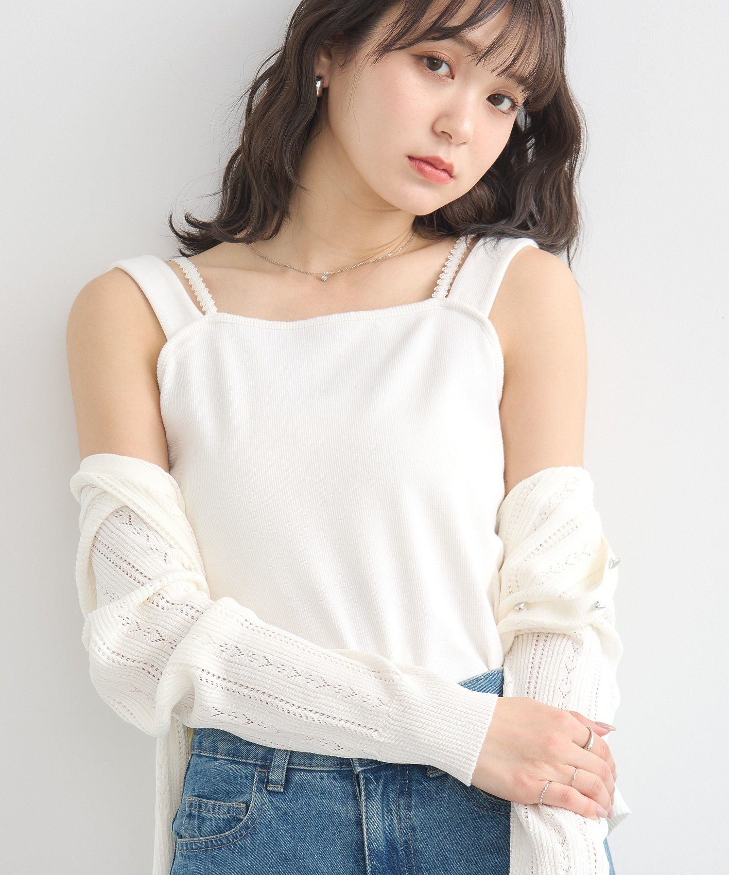 アースミュージックアンドエコロジー earth music&ecology ホルターレースキャミソール （ミント） ミント