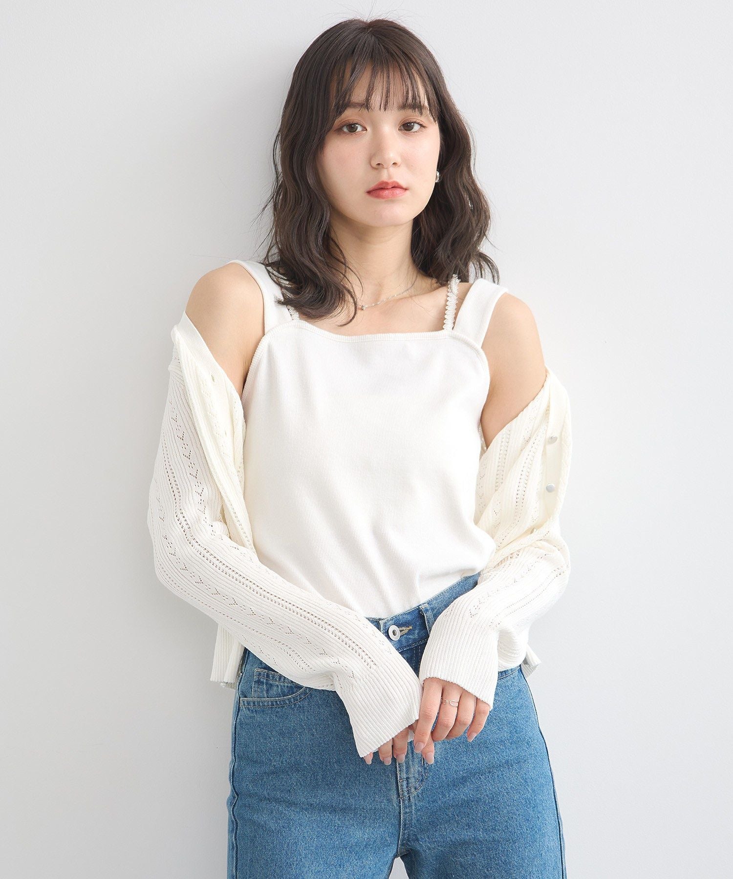 アースミュージックアンドエコロジー earth music&ecology ホルターレースキャミソール （ミント） ミント