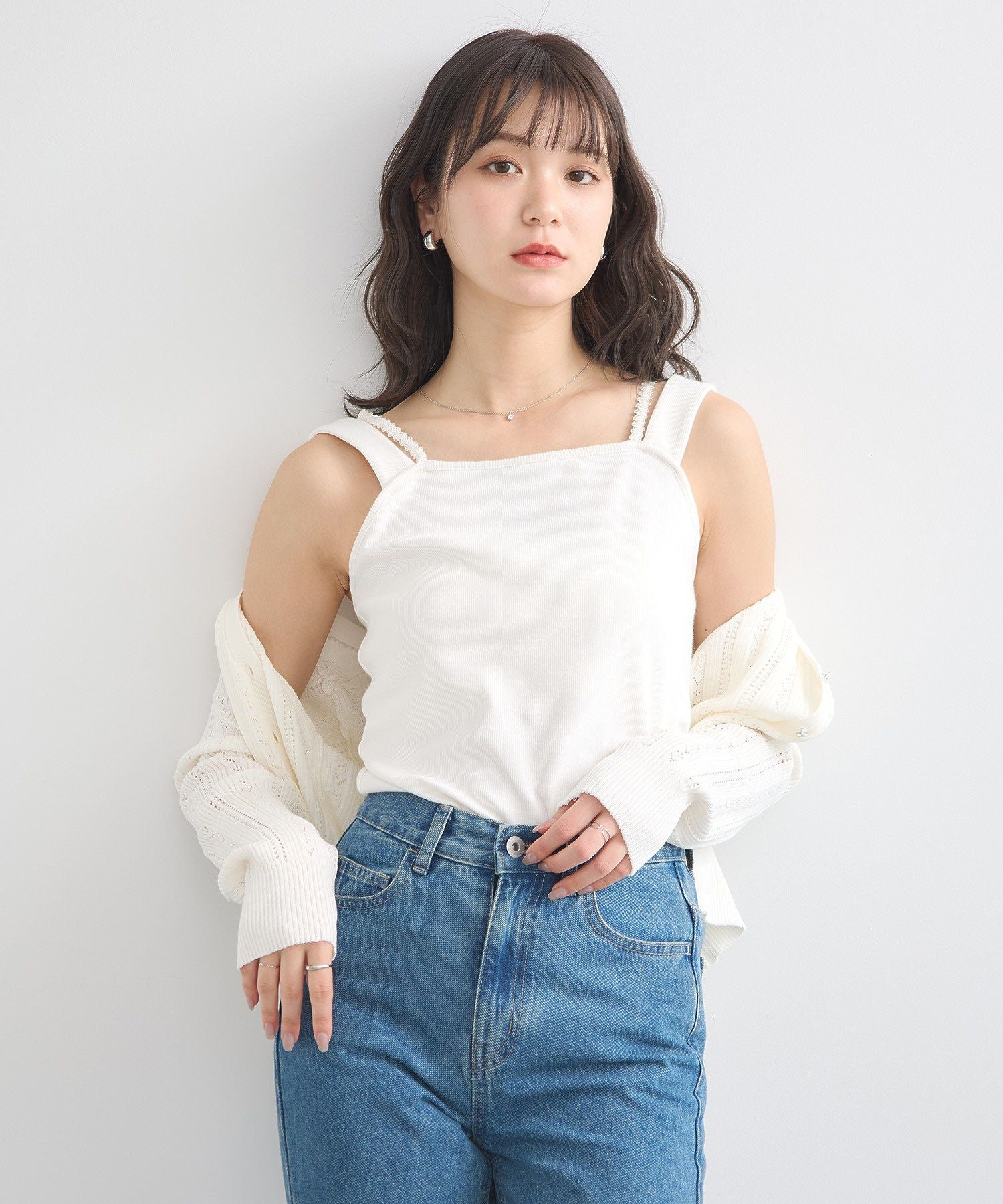 アースミュージックアンドエコロジー earth music&ecology ホルターレースキャミソール （ミント） ミント