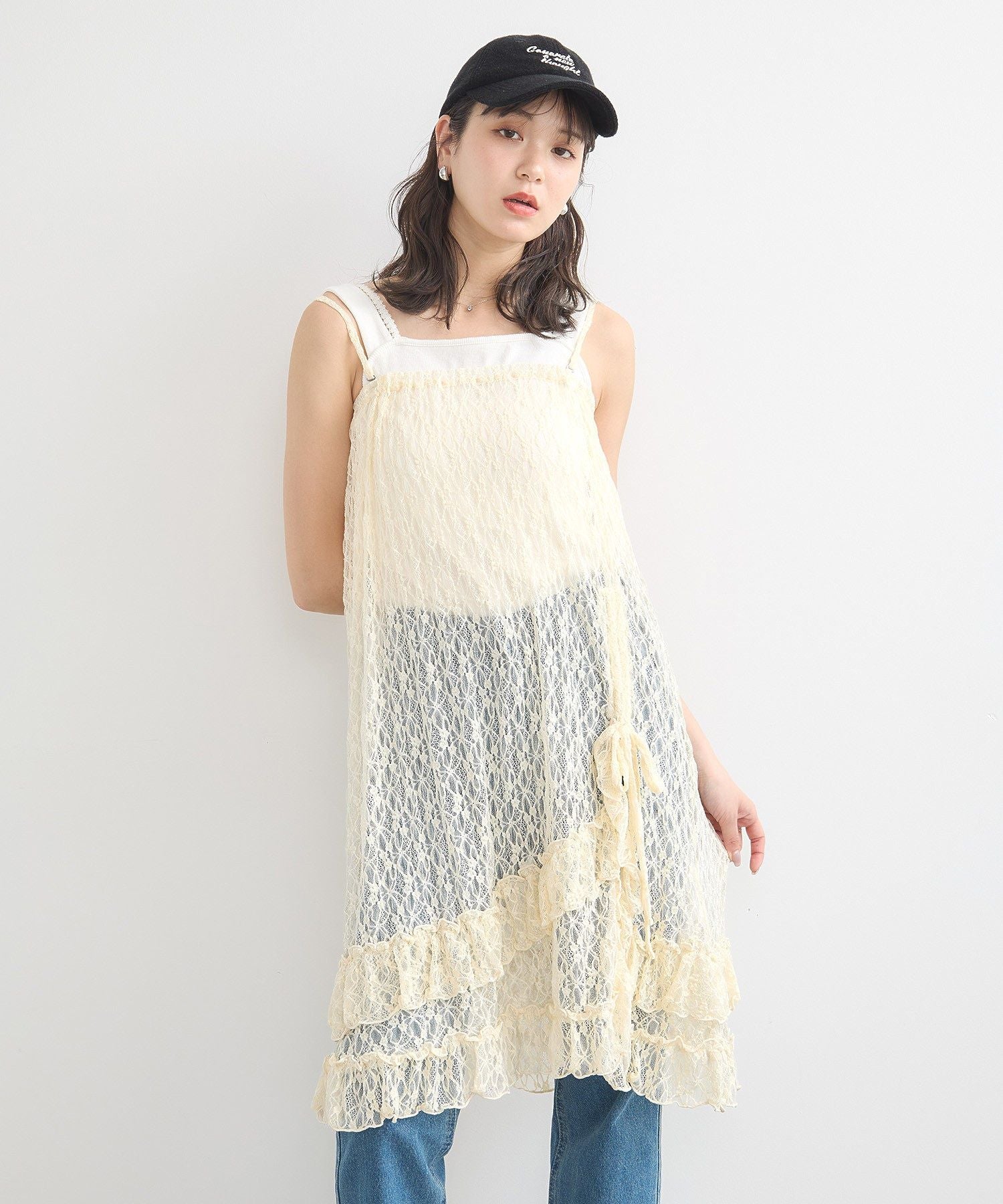 アースミュージックアンドエコロジー earth music&ecology ホルターレースキャミソール （ミント） ミント