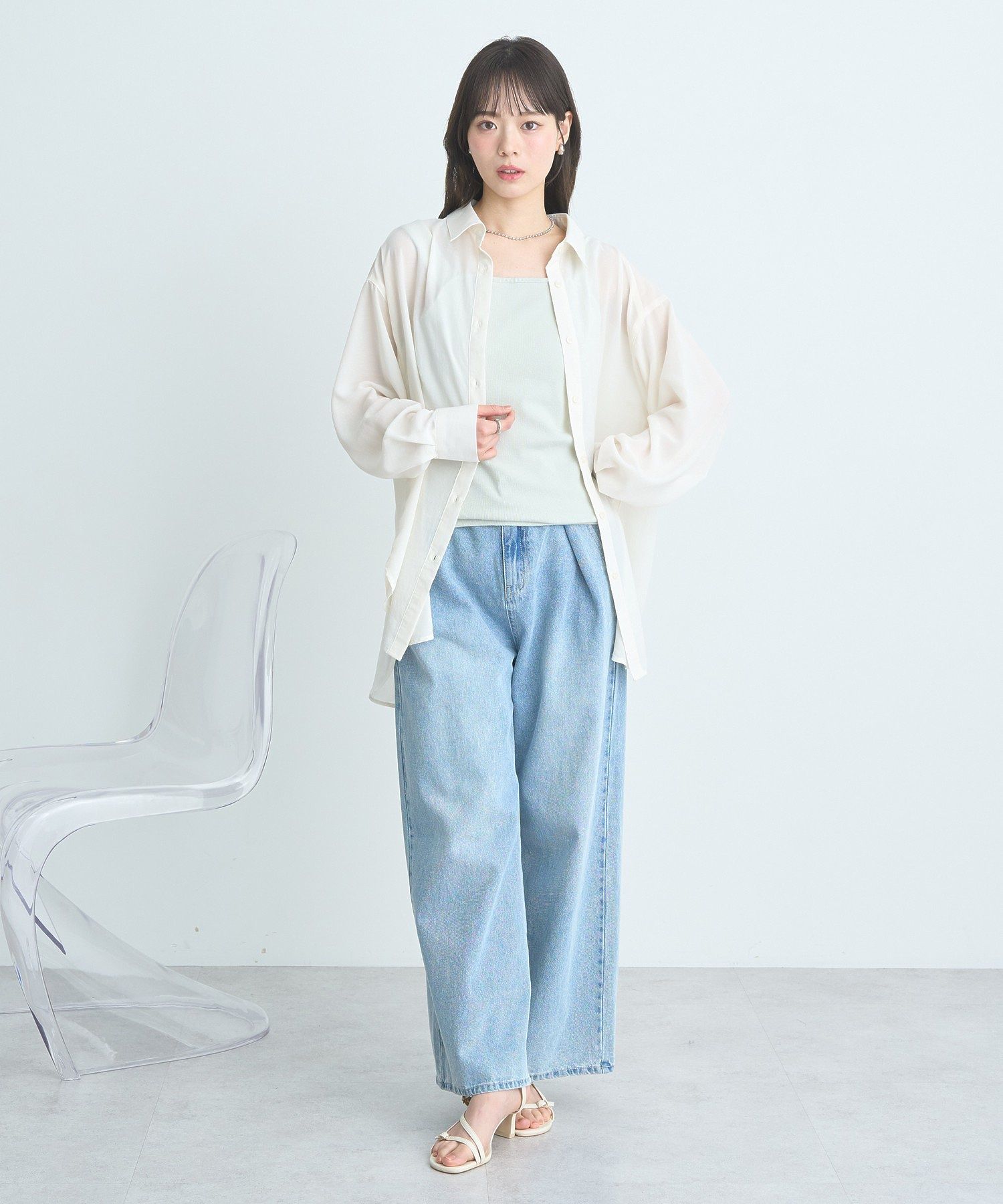 アースミュージックアンドエコロジー earth music&ecology ホルターレースキャミソール （ミント） ミント