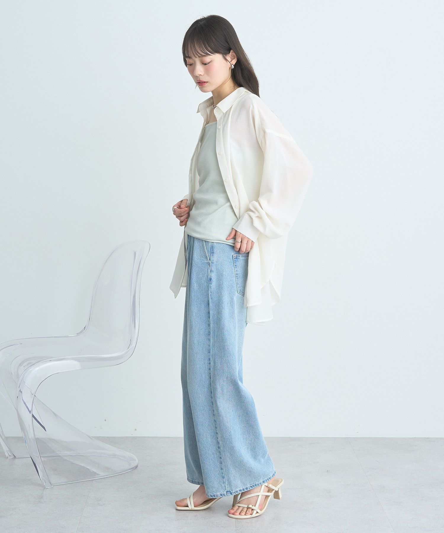 アースミュージックアンドエコロジー earth music&ecology ホルターレースキャミソール （ミント） ミント