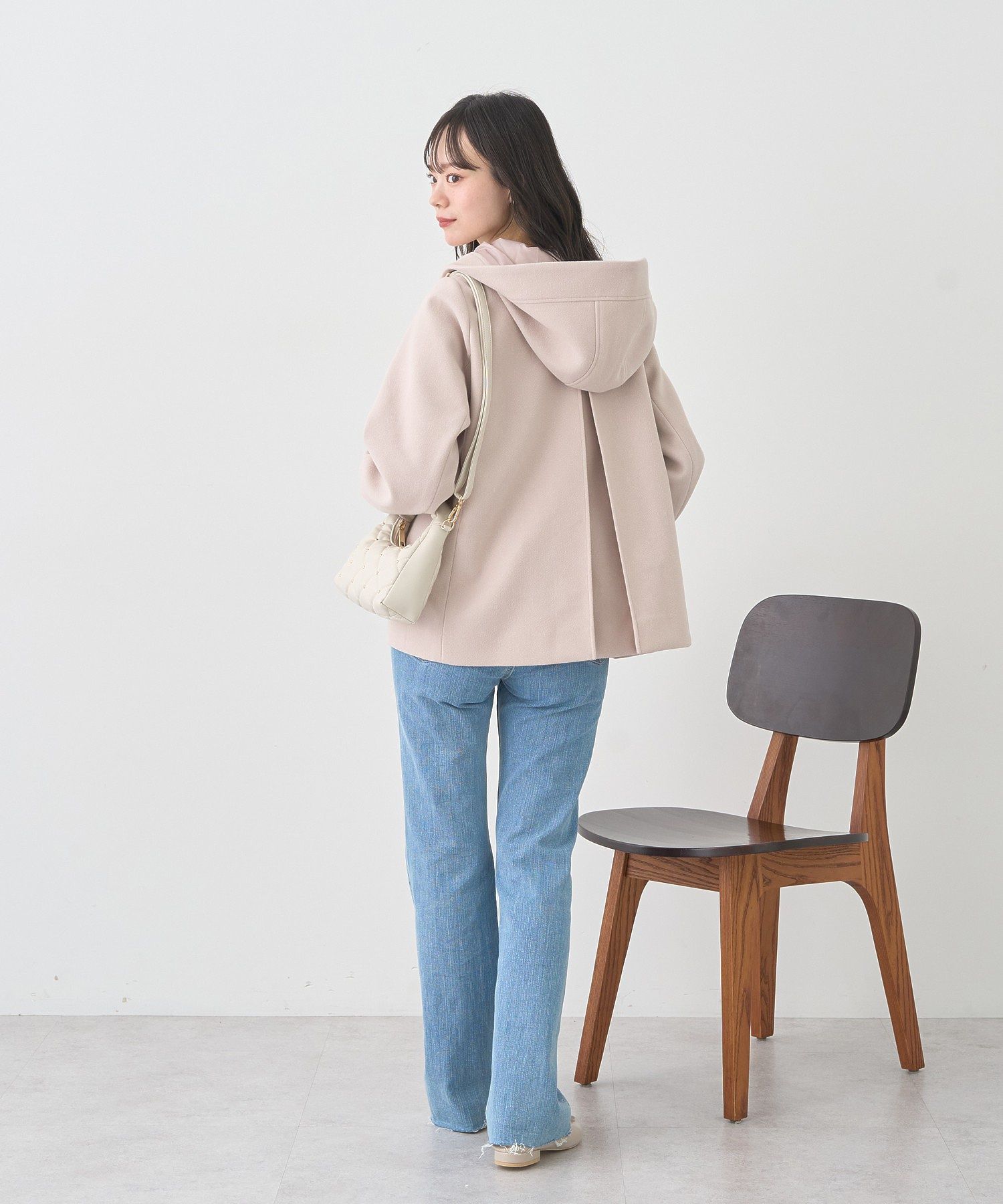 アースミュージックアンドエコロジー earth music&ecology セルフカットフレアデニムパンツ （ミディアムインディゴ） ミディアムインディゴ