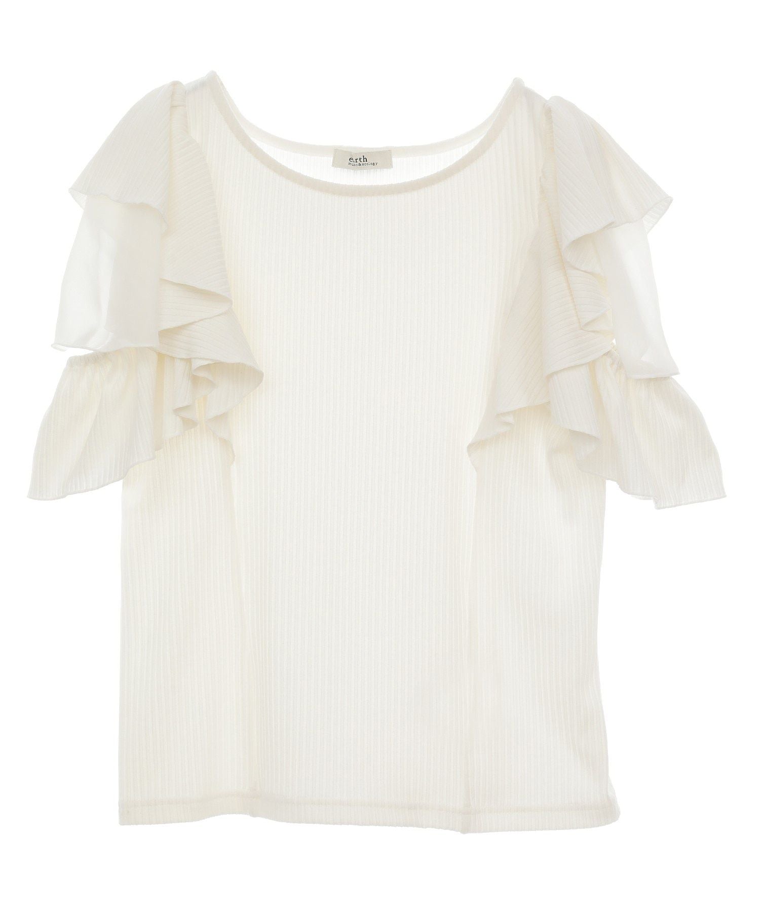 アースミュージックアンドエコロジー earth music&ecology 袖フリルデザインプルオーバー （ピンク） ピンク