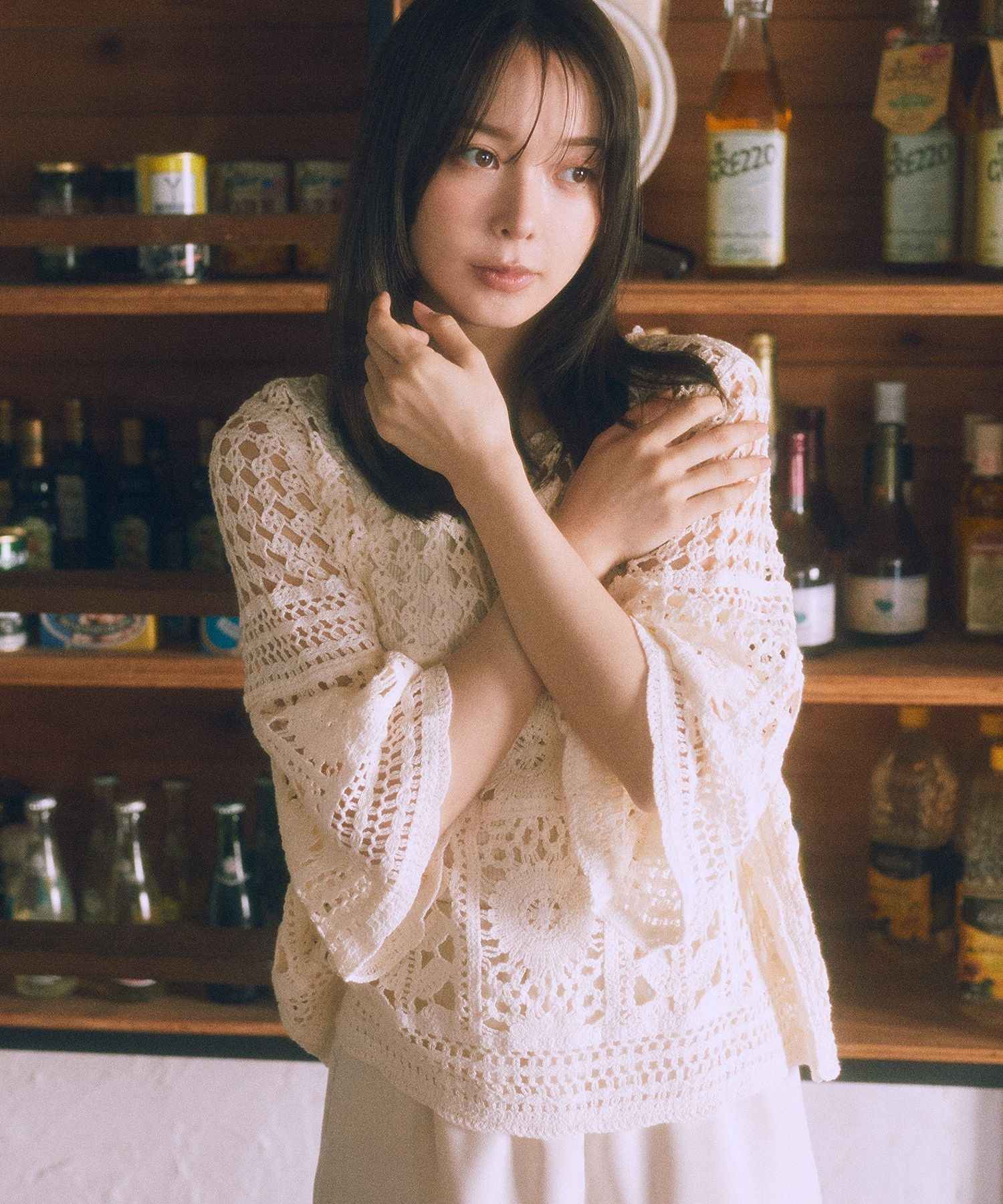 アースミュージックアンドエコロジー earth music&ecology クロシェ風プルオーバー （ライトグリーン） ライトグリーン