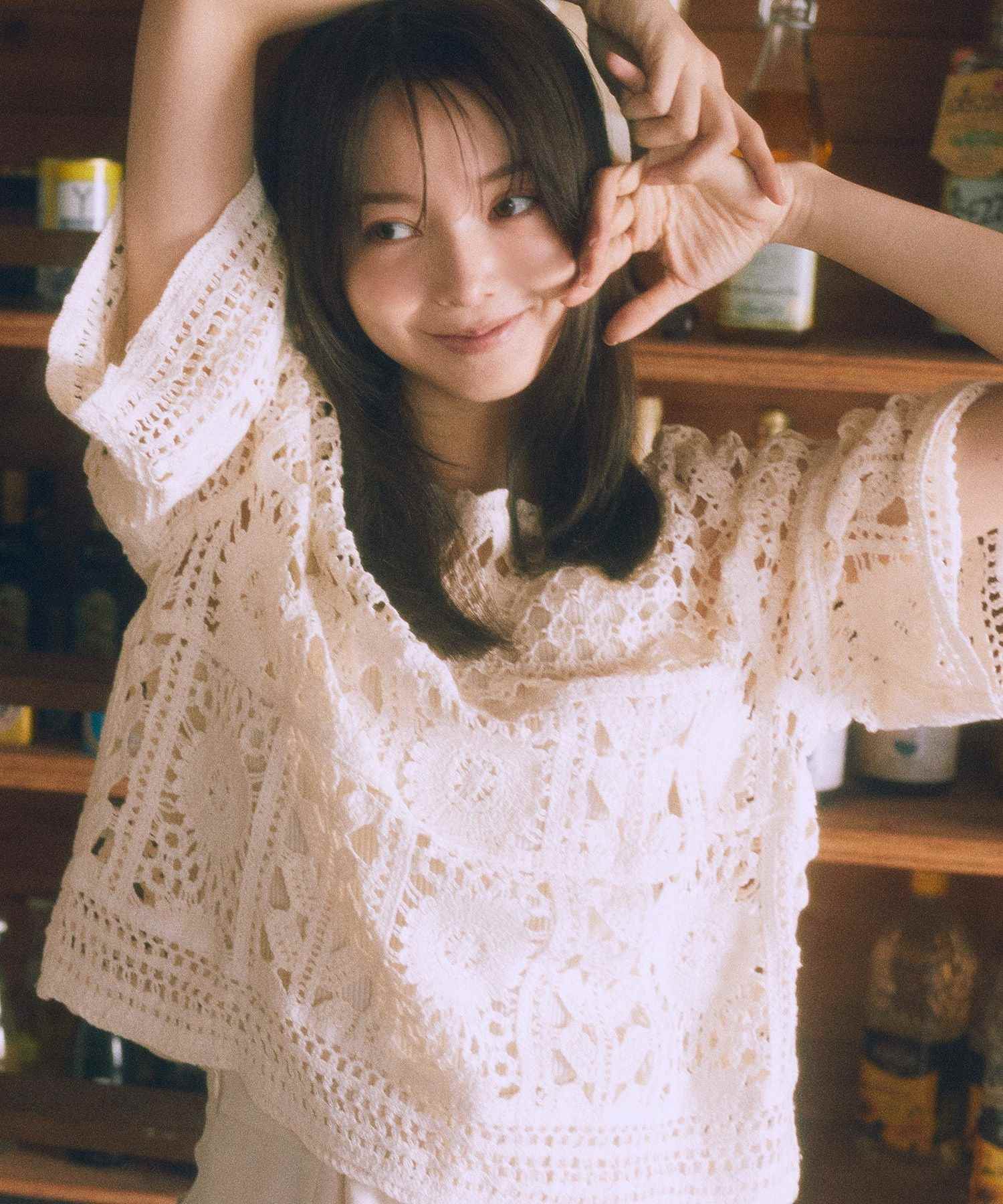 アースミュージックアンドエコロジー earth music&ecology クロシェ風プルオーバー （ライトグリーン） ライトグリーン