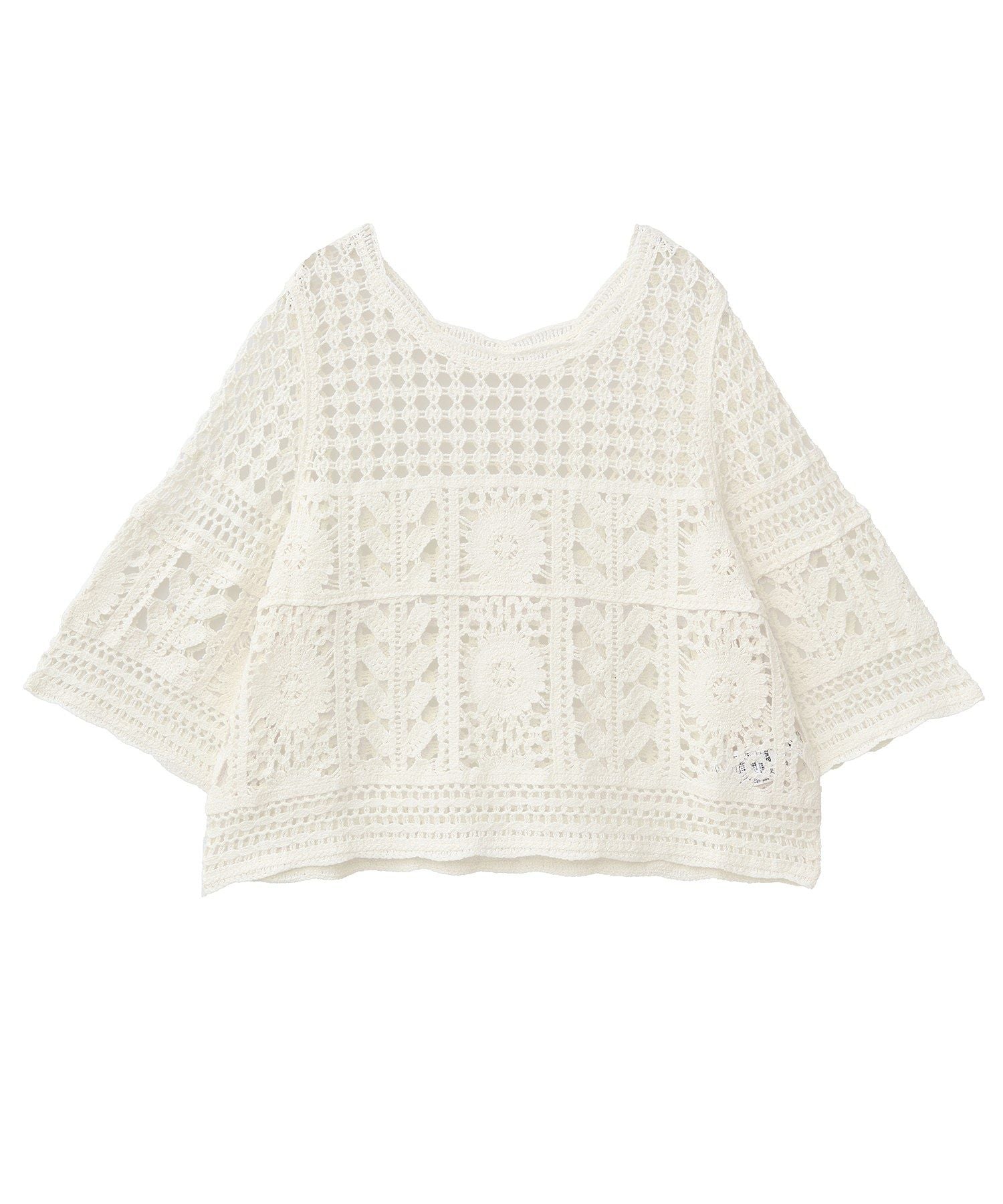 アースミュージックアンドエコロジー earth music&ecology クロシェ風プルオーバー （ライトグリーン） ライトグリーン