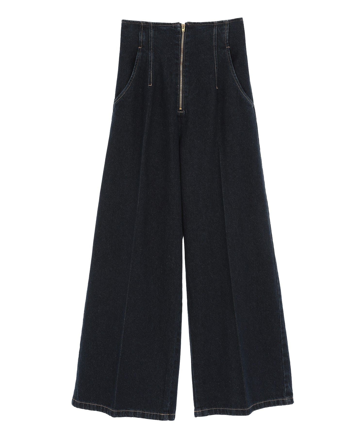 アースミュージックアンドエコロジー earth music&ecology フロントZIPバックレースアップデニム （ミディアムインディゴ） ミディアムインディゴ