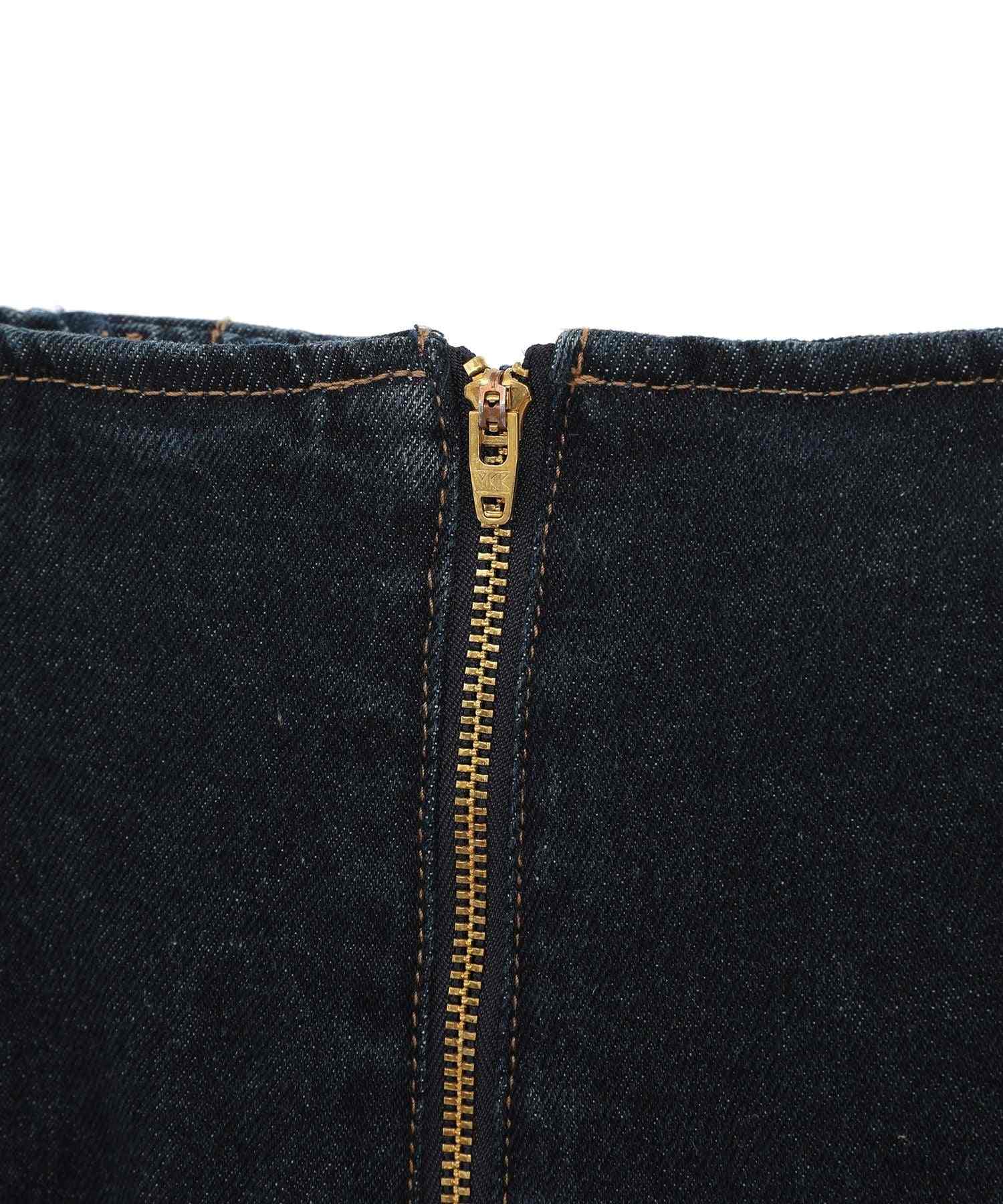 アースミュージックアンドエコロジー earth music&ecology フロントZIPバックレースアップデニム （ミディアムインディゴ） ミディアムインディゴ