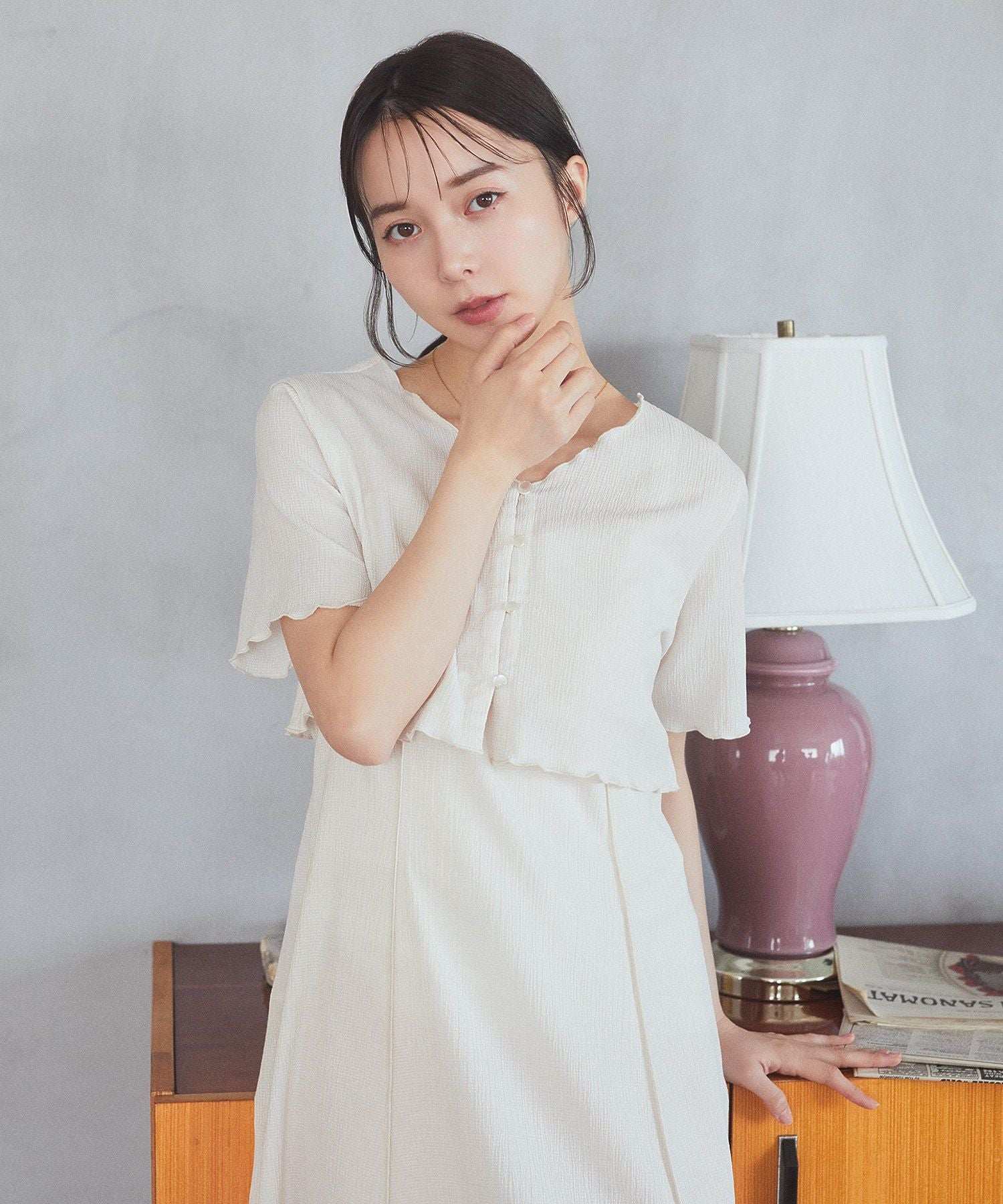 アースミュージックアンドエコロジー earth music&ecology SET2点ギャザーカットカーデ＋キャミワンピース （ブラック） ブラック