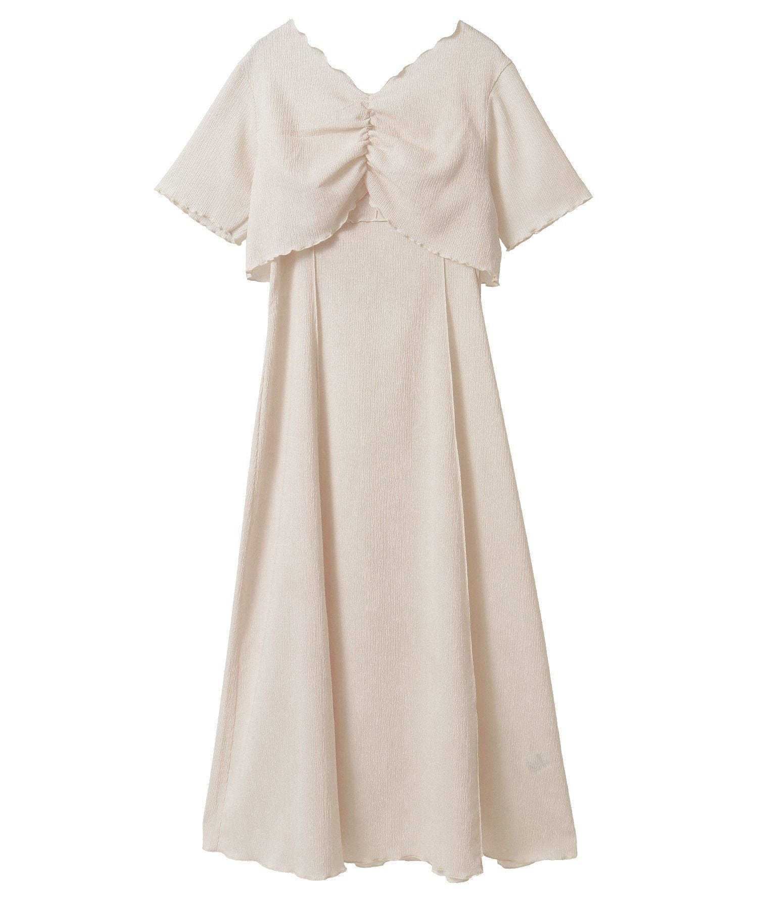 アースミュージックアンドエコロジー earth music&ecology SET2点ギャザーカットカーデ＋キャミワンピース （ブラック） ブラック