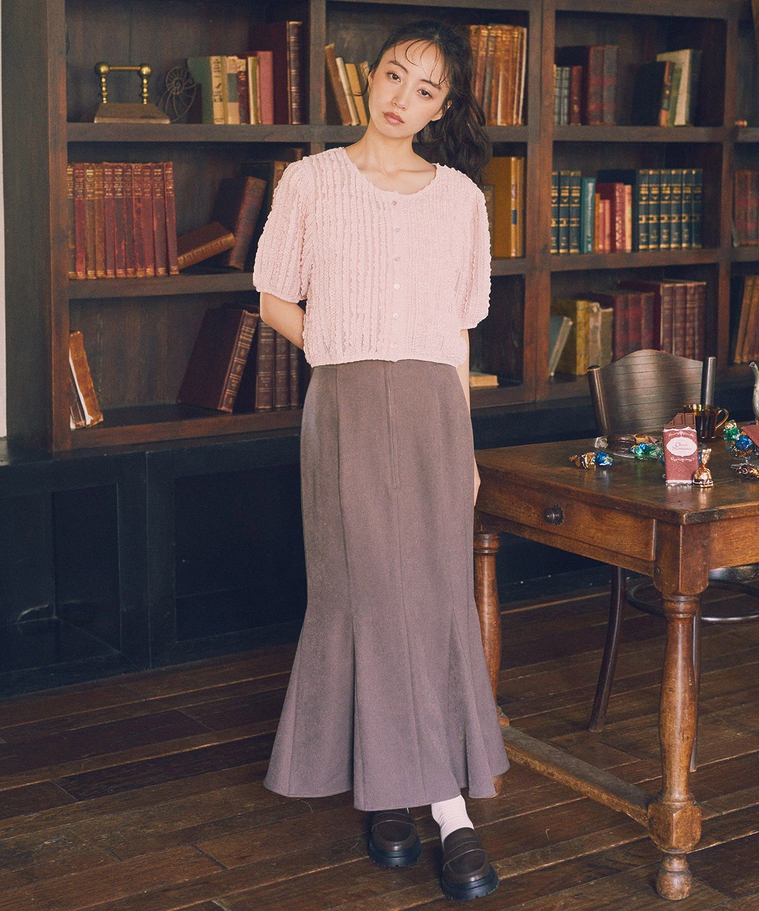 アースミュージックアンドエコロジー earth music&ecology ミニフリルカットレースアンサンブル （オフホワイト） オフホワイト