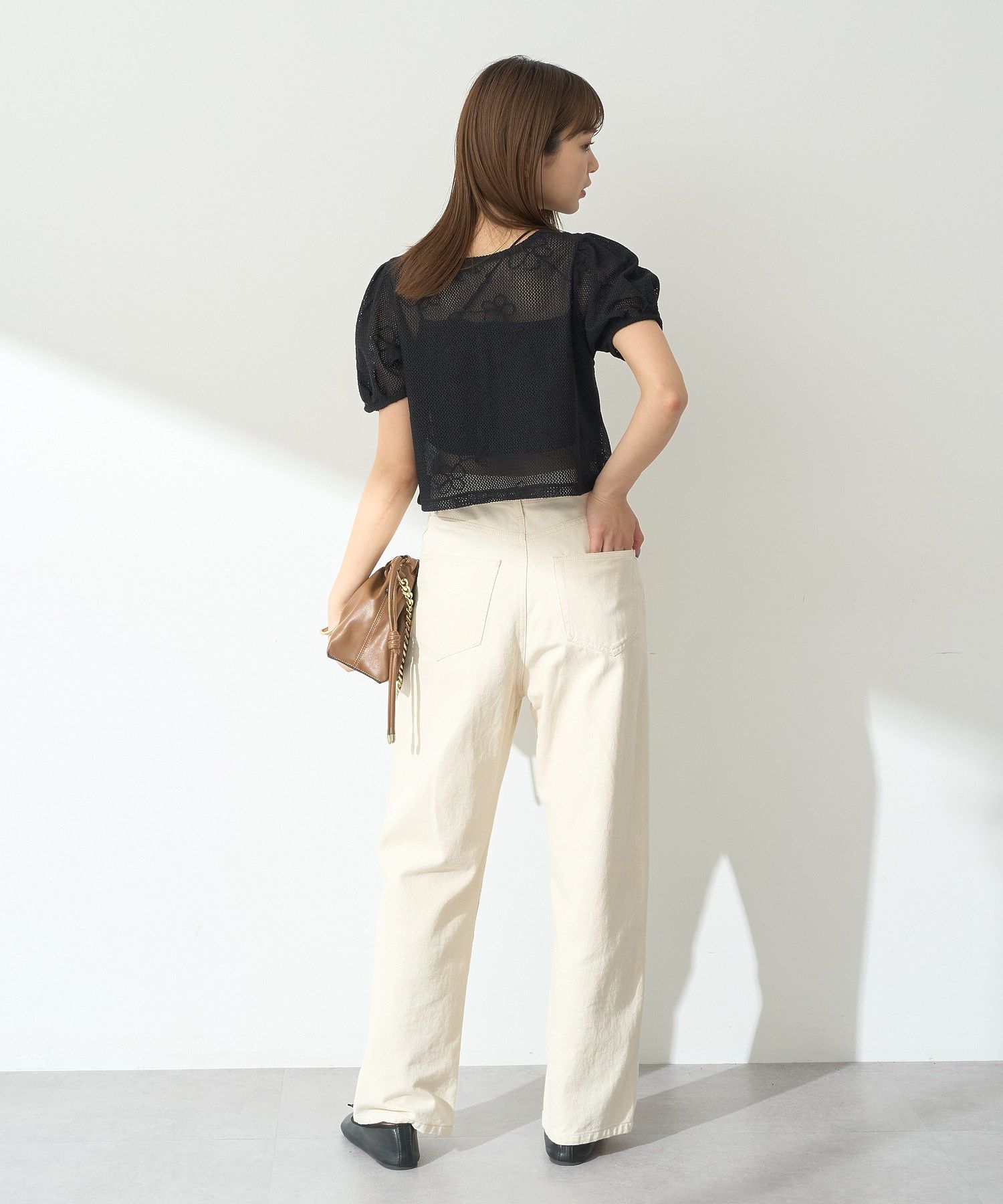 アースミュージックアンドエコロジー earth music&ecology フラワーコード刺繍カーディガン （アイボリー） アイボリー