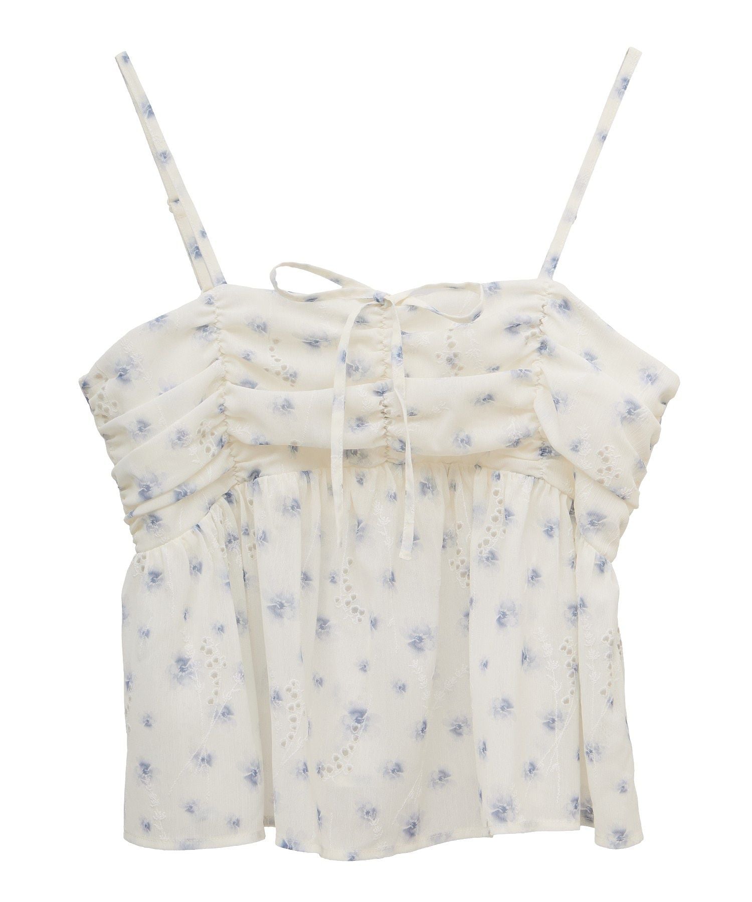 アースミュージックアンドエコロジー earth music&ecology 花柄ギャザーキャミビスチェ （ライトグリーン） ライトグリーン