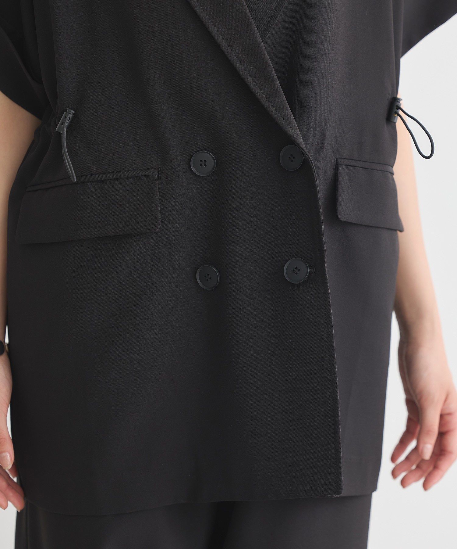 アースミュージックアンドエコロジー earth music&ecology 半袖サイドドロストジャケット （キャメル） キャメル