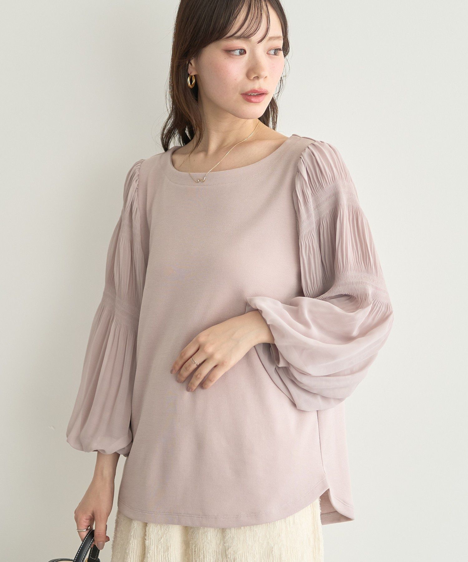 アースミュージックアンドエコロジー earth music&ecology マジョリカプリーツプルオーバー （ピンク） ピンク