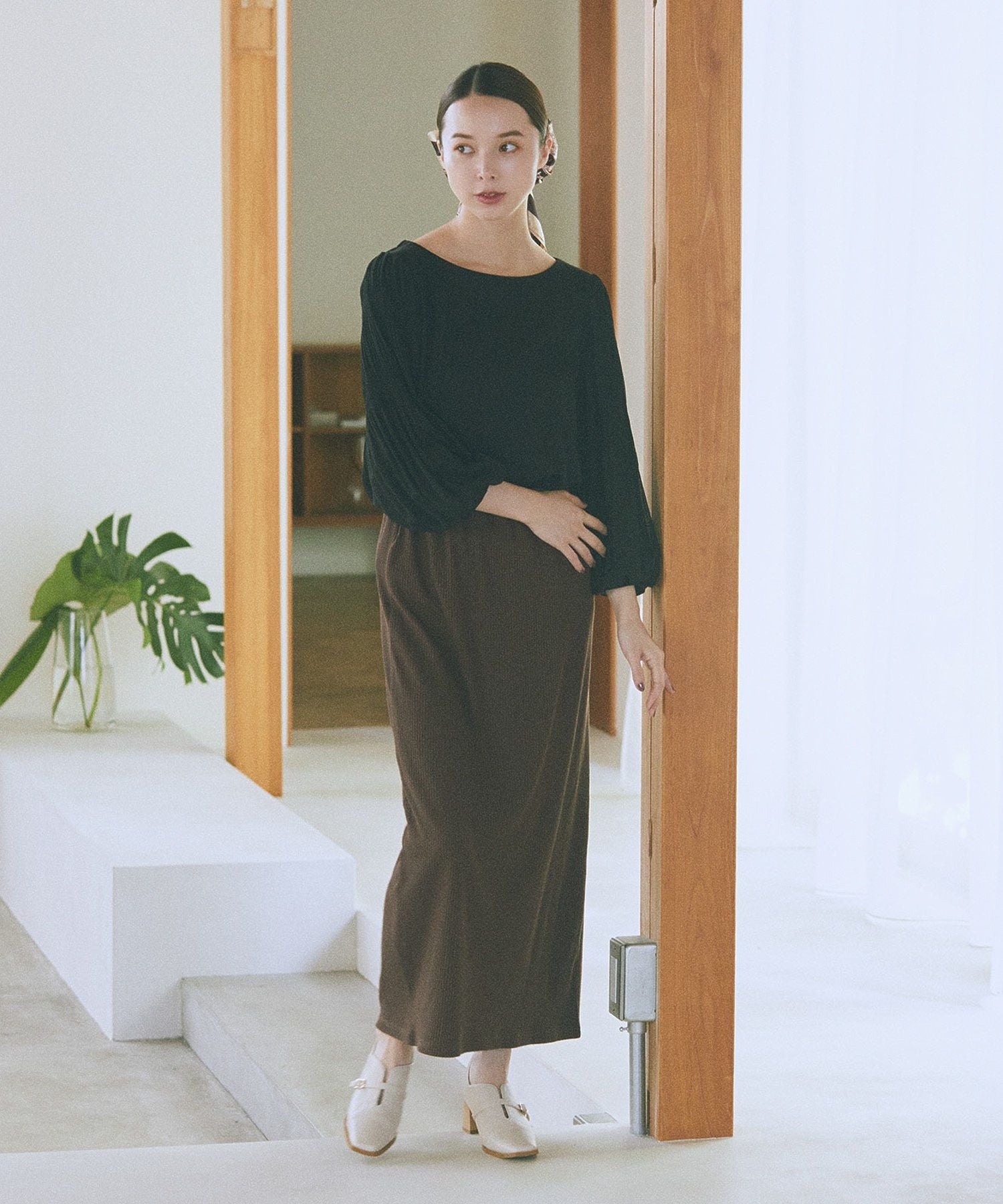 アースミュージックアンドエコロジー earth music&ecology マジョリカプリーツプルオーバー （ピンク） ピンク