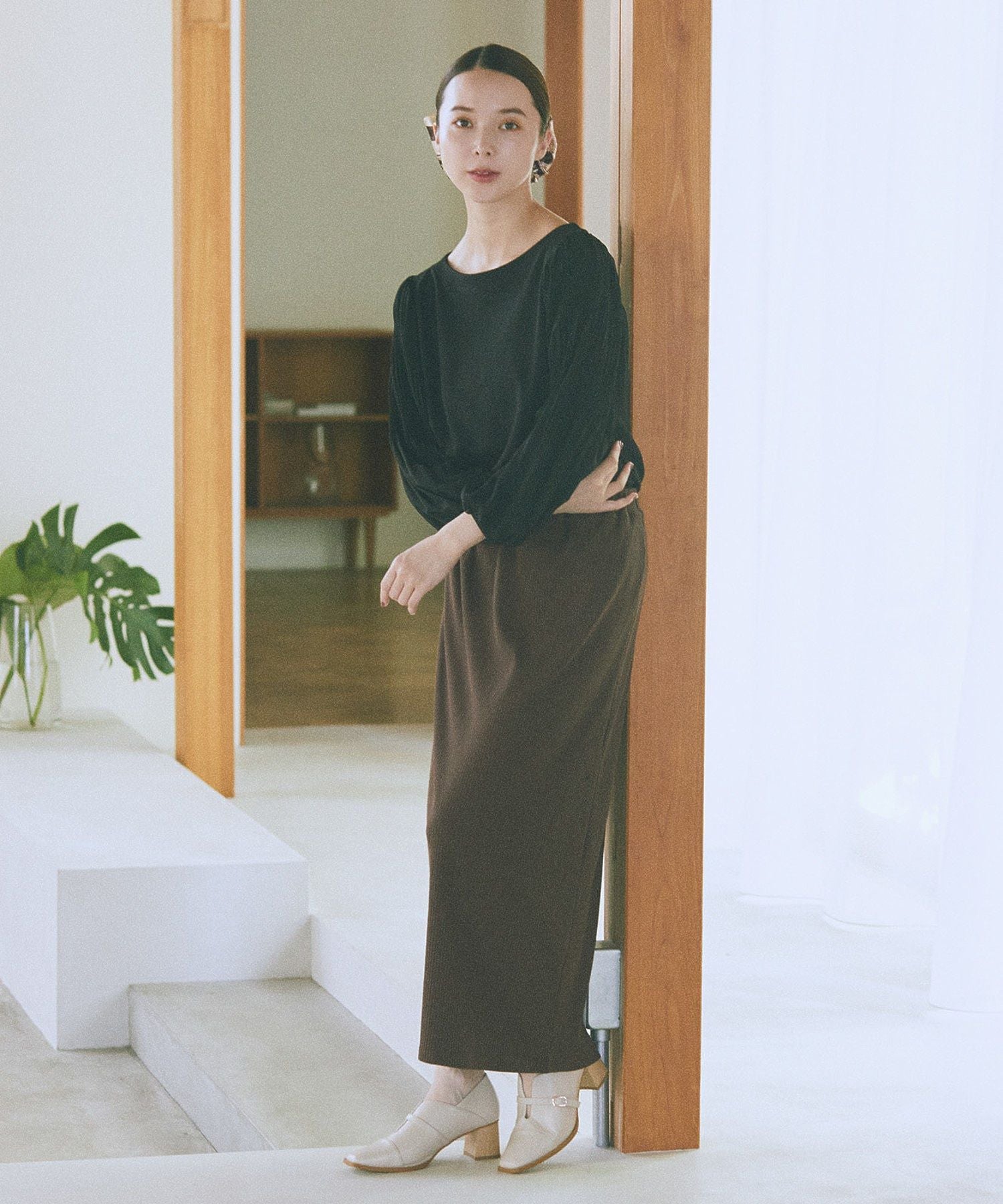 アースミュージックアンドエコロジー earth music&ecology マジョリカプリーツプルオーバー （ピンク） ピンク