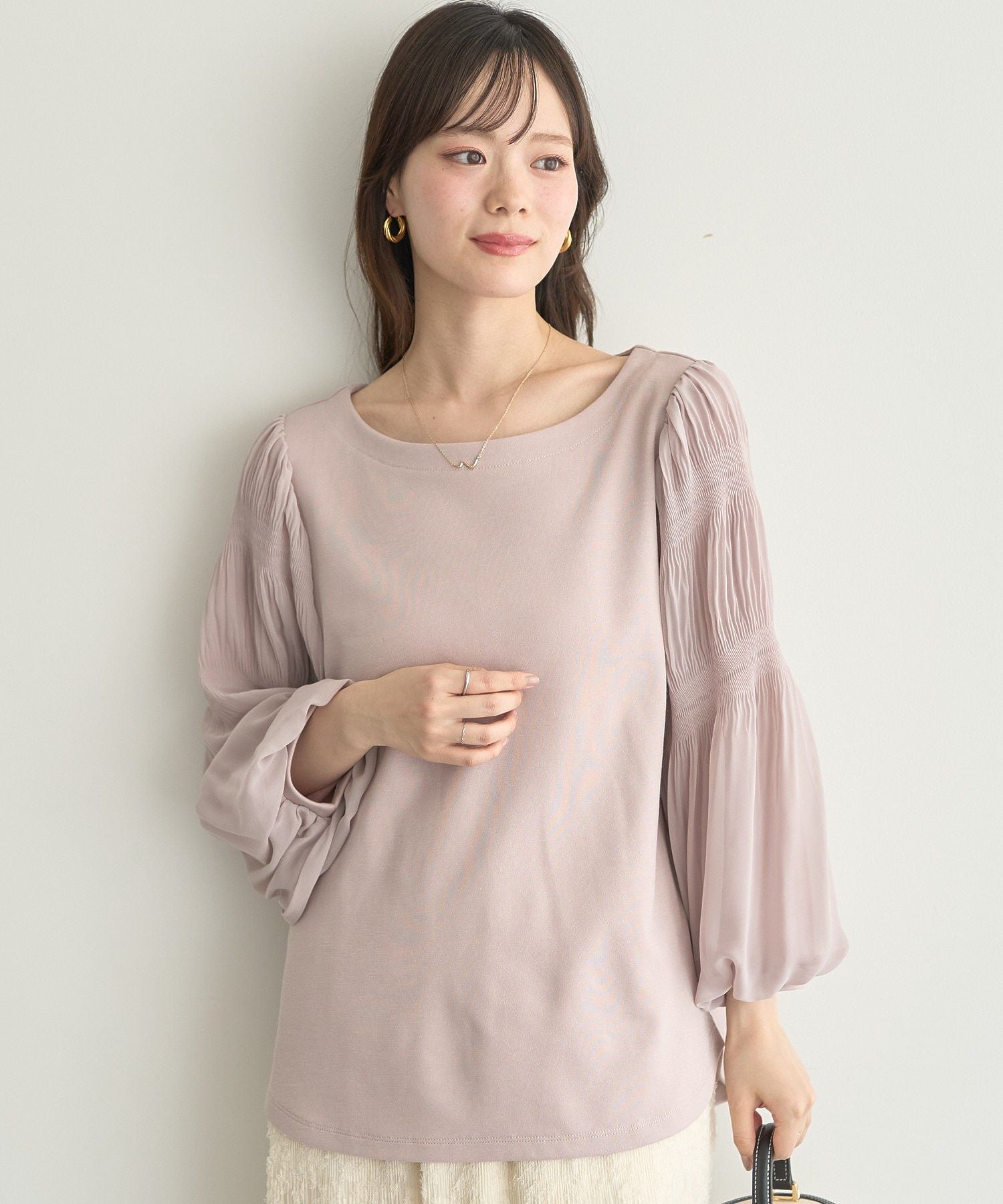 アースミュージックアンドエコロジー earth music&ecology マジョリカプリーツプルオーバー （ピンク） ピンク