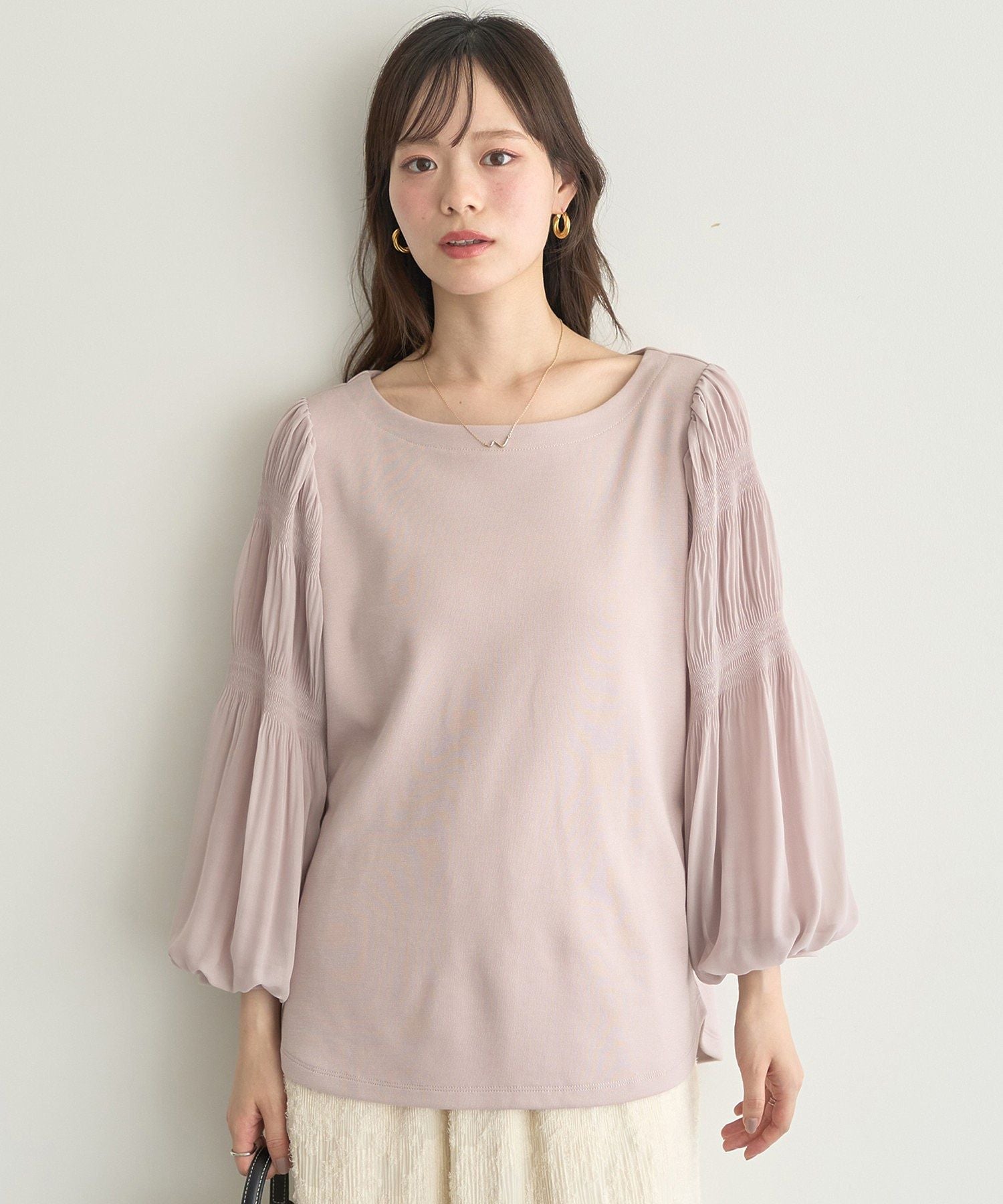 アースミュージックアンドエコロジー earth music&ecology マジョリカプリーツプルオーバー （ピンク） ピンク