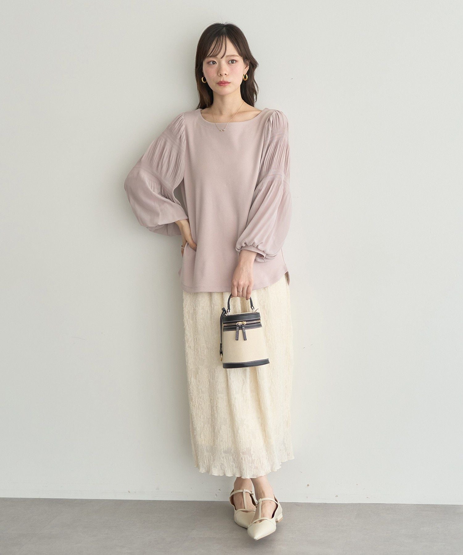 アースミュージックアンドエコロジー earth music&ecology マジョリカプリーツプルオーバー （ピンク） ピンク