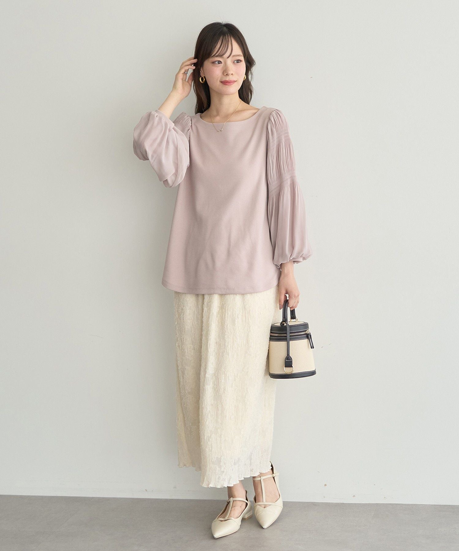 アースミュージックアンドエコロジー earth music&ecology マジョリカプリーツプルオーバー （ピンク） ピンク