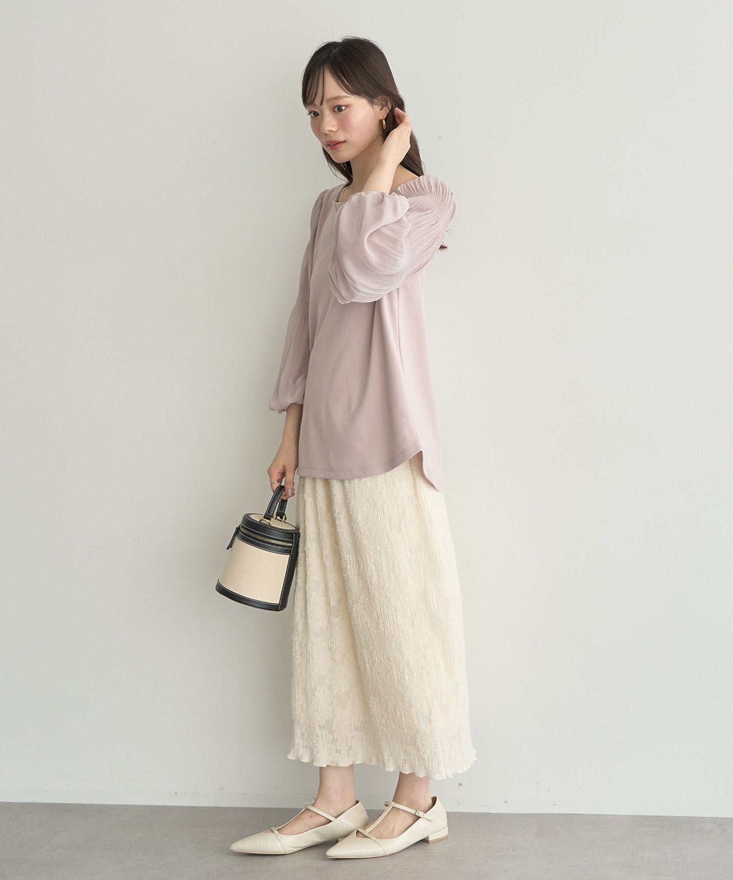 アースミュージックアンドエコロジー earth music&ecology マジョリカプリーツプルオーバー （ピンク） ピンク