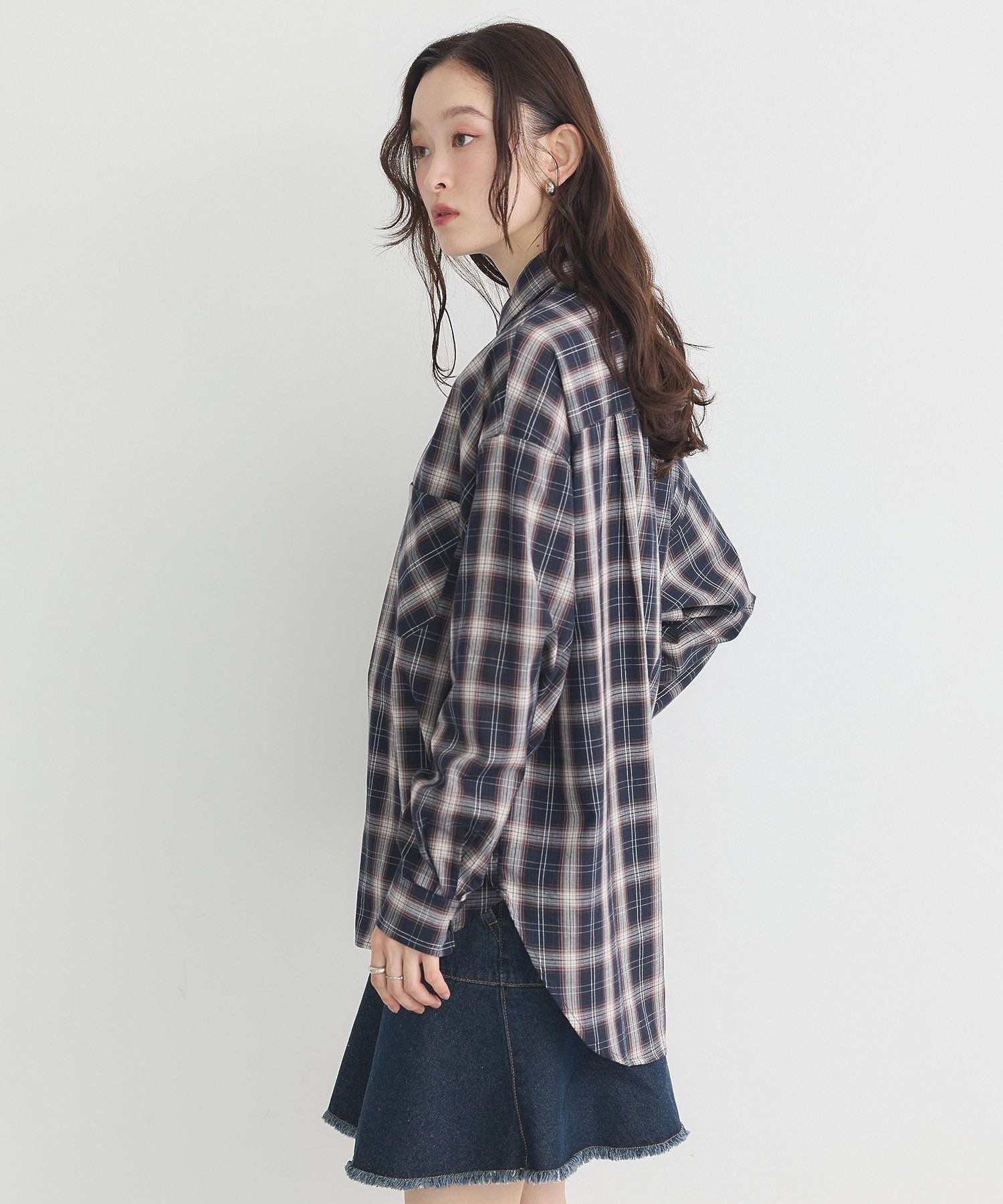 アースミュージックアンドエコロジー earth music&ecology マルチウェイチェックシャツ （チェックベージュ） チェックベージュ