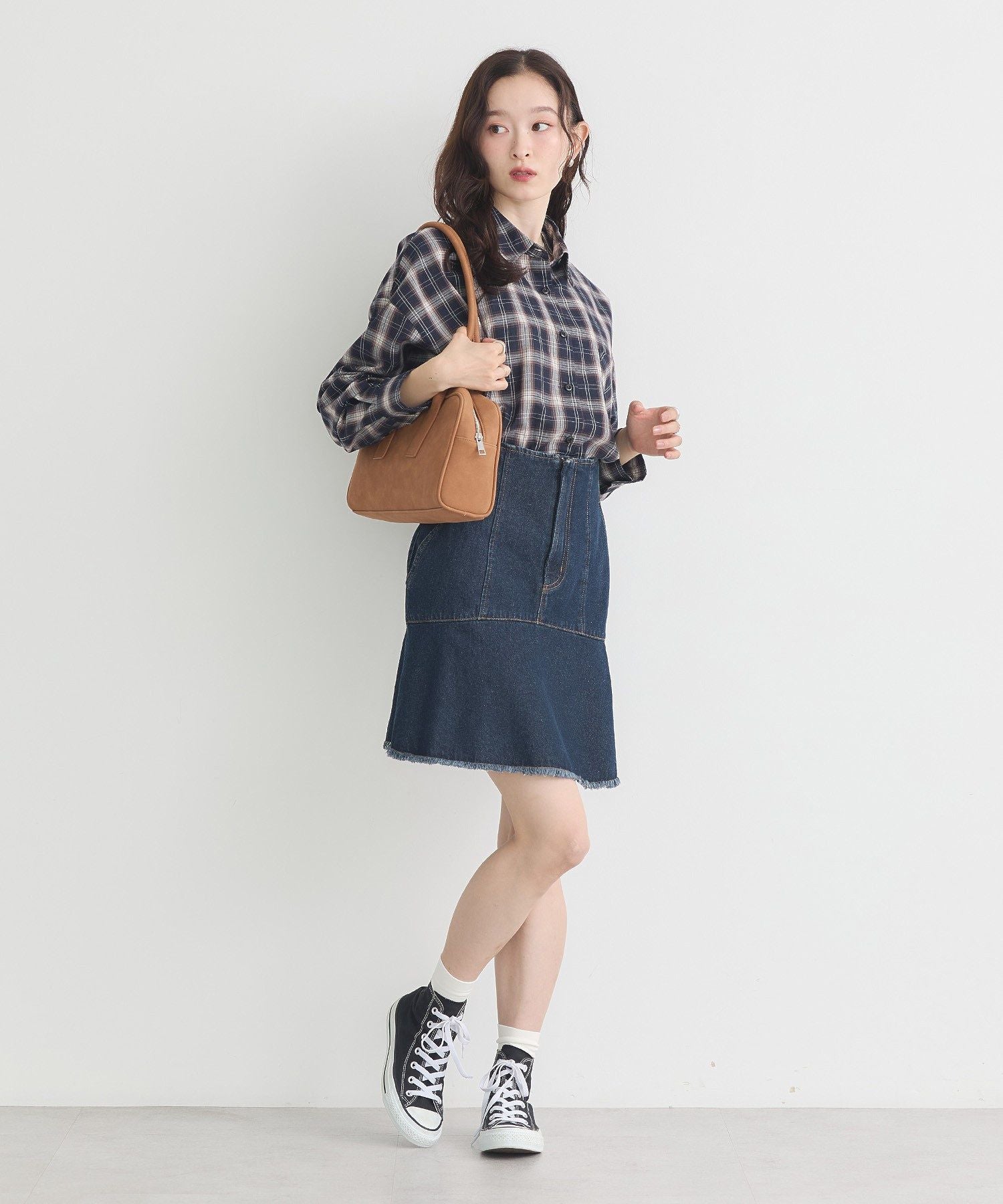 アースミュージックアンドエコロジー earth music&ecology マルチウェイチェックシャツ （チェックベージュ） チェックベージュ