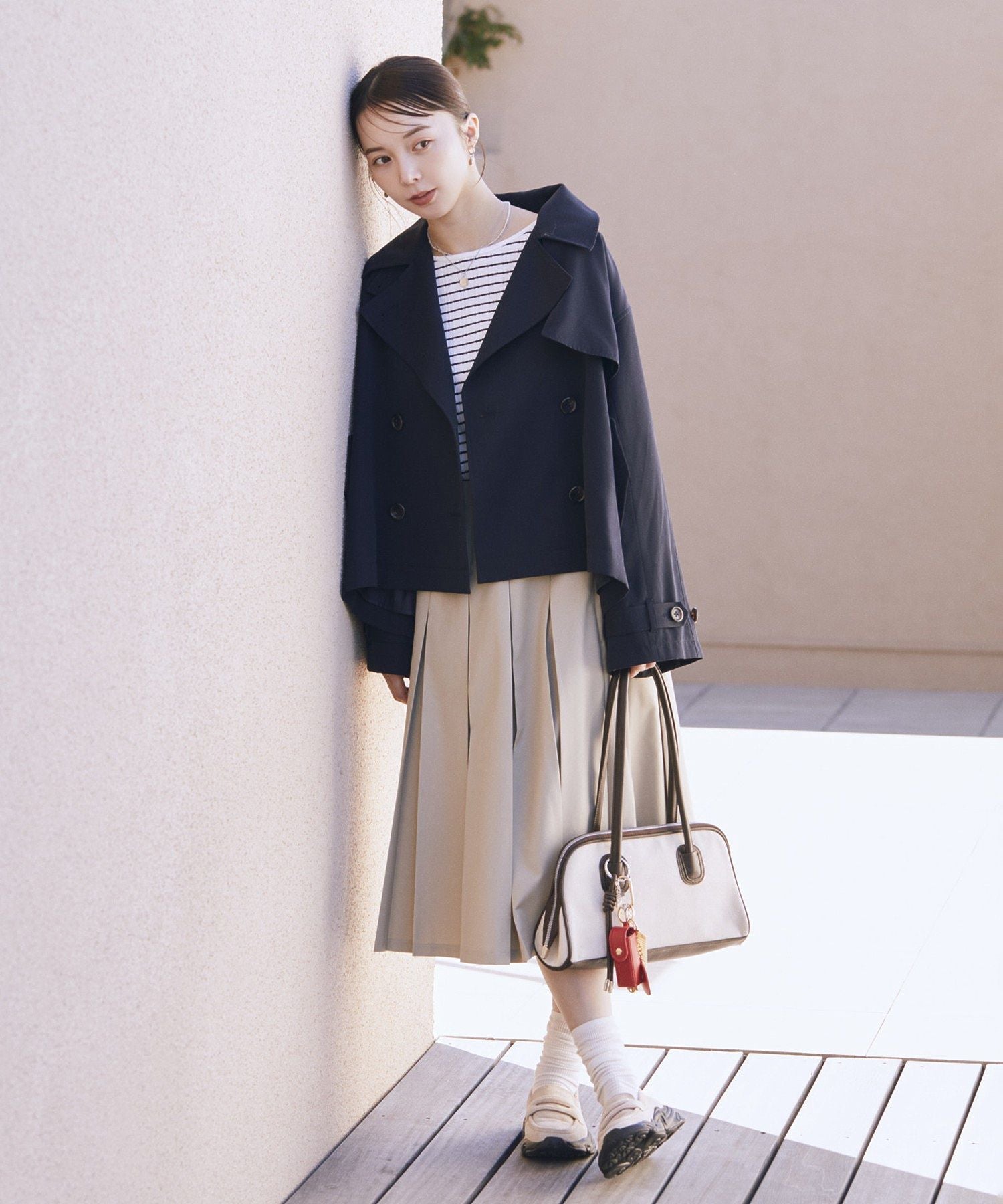 アースミュージックアンドエコロジー earth music&ecology ランダムチェーンリブバックレースプルオーバー （オフホワイト） オフホワイト