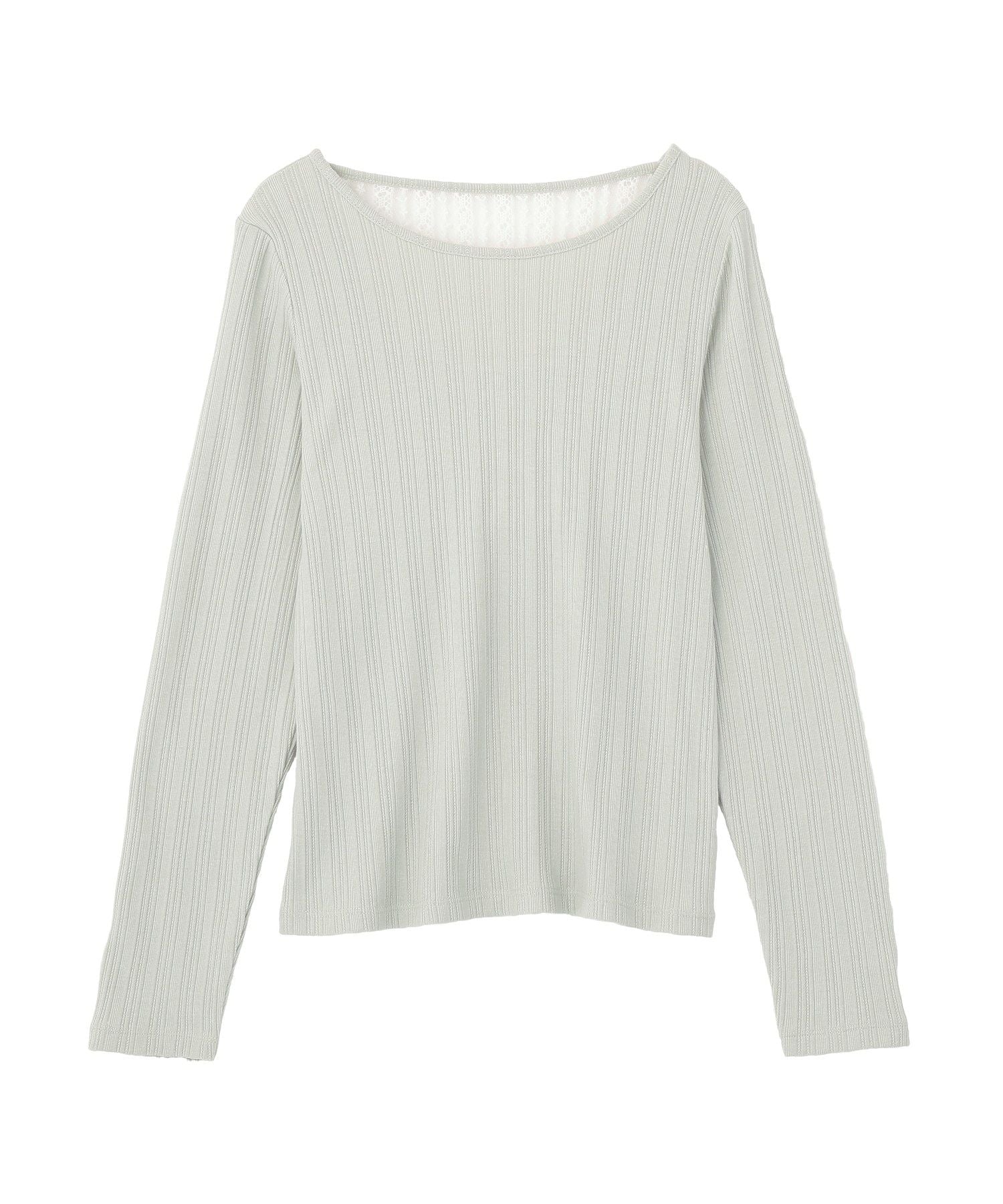 アースミュージックアンドエコロジー earth music&ecology ランダムチェーンリブバックレースプルオーバー （オフホワイト） オフホワイト