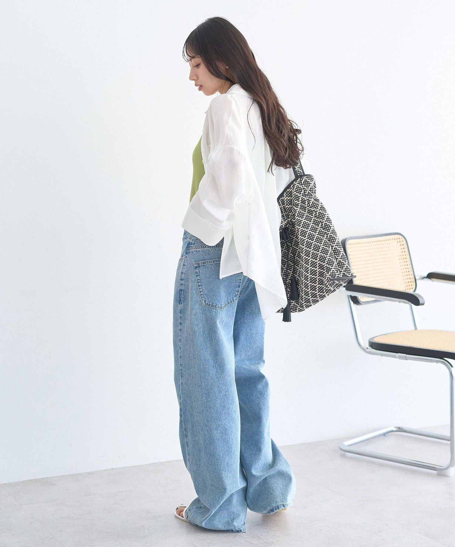 アースミュージックアンドエコロジー earth music&ecology Wポケットシャツ （ピンク） ピンク