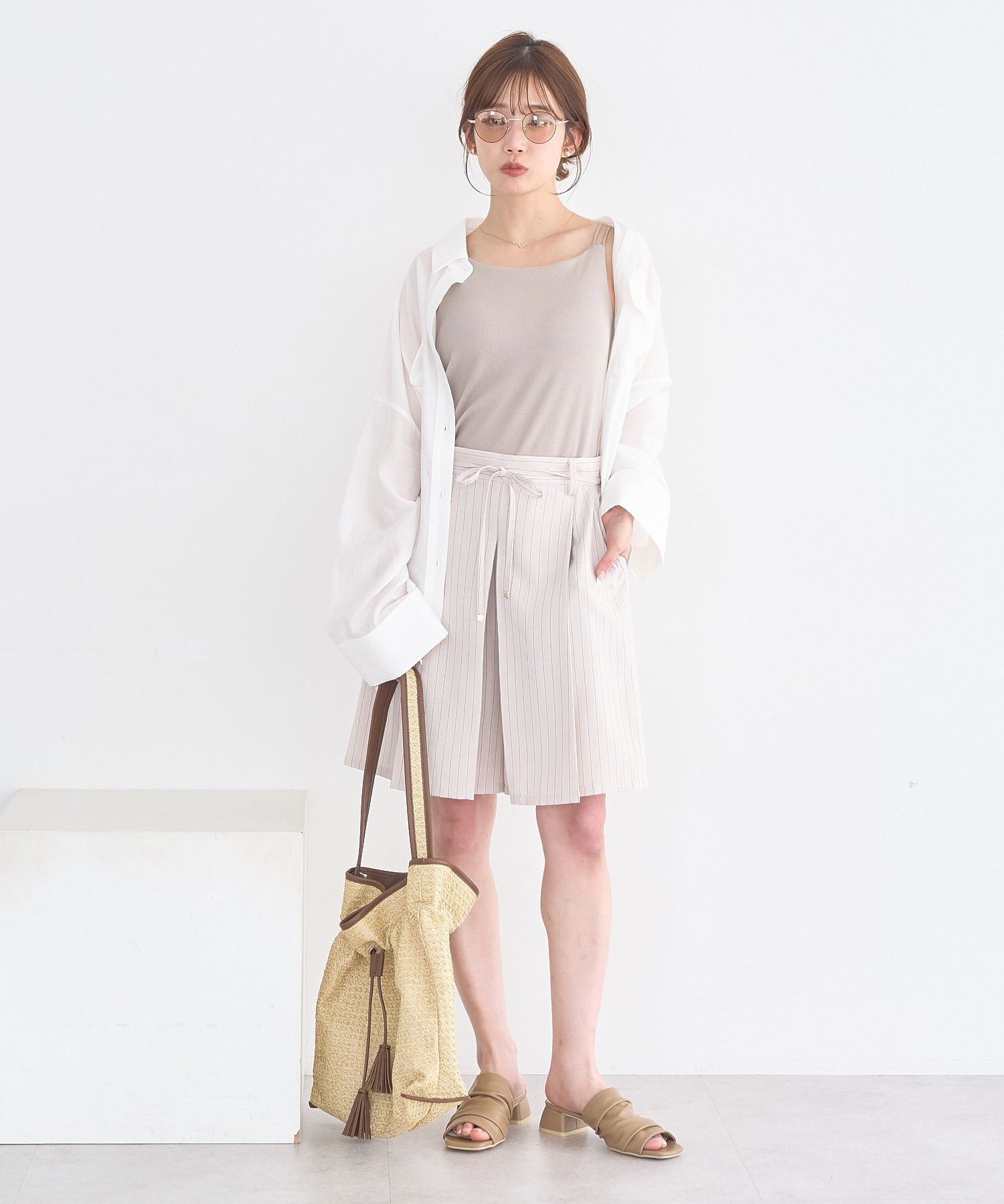 アースミュージックアンドエコロジー earth music&ecology Wポケットシャツ （ピンク） ピンク