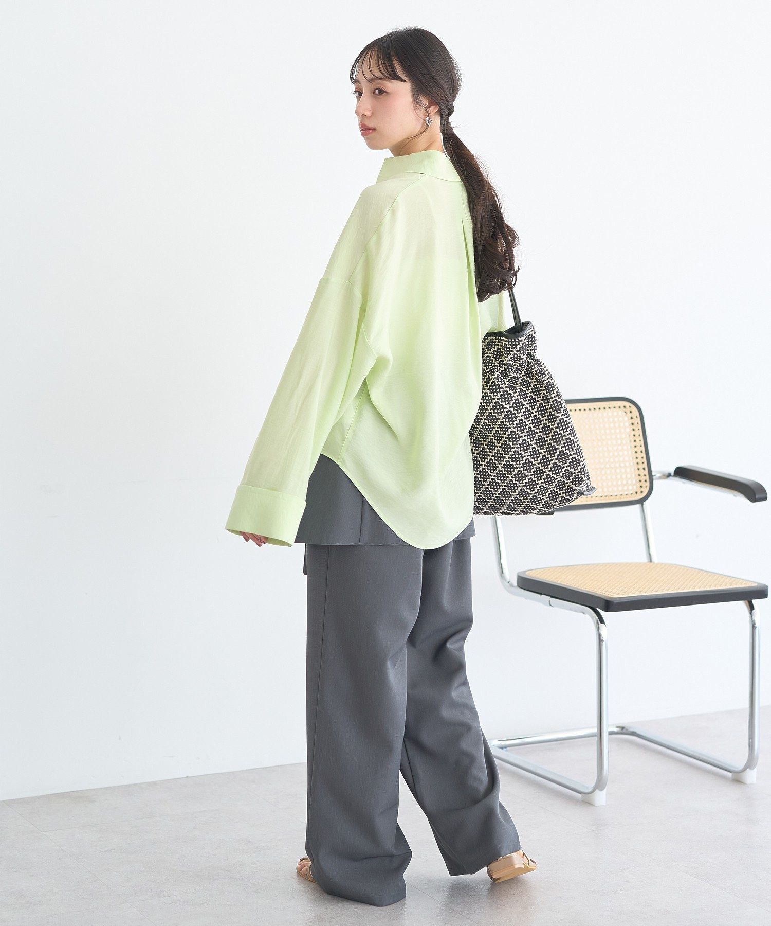 アースミュージックアンドエコロジー earth music&ecology Wポケットシャツ （ピンク） ピンク