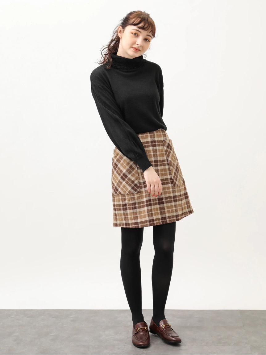 アースミュージックアンドエコロジー earth music&ecology ポケット付台形ミニスカート （グリーン） グリーン