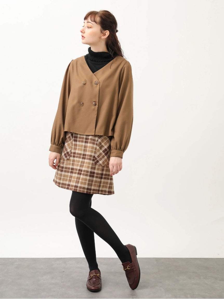 アースミュージックアンドエコロジー earth music&ecology ポケット付台形ミニスカート （グリーン） グリーン