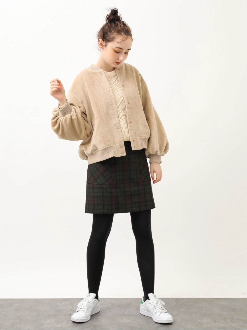 アースミュージックアンドエコロジー earth music&ecology ポケット付台形ミニスカート （グリーン） グリーン