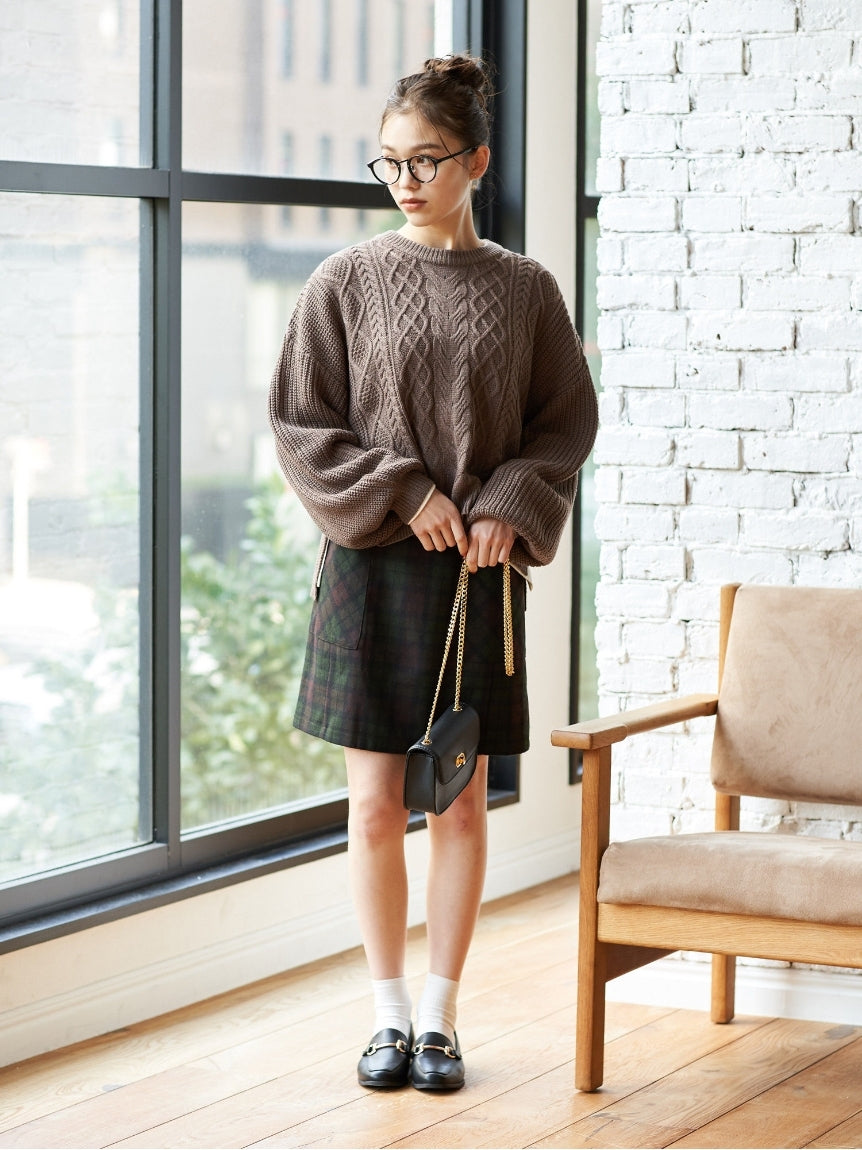 アースミュージックアンドエコロジー earth music&ecology ポケット付台形ミニスカート （グリーン） グリーン