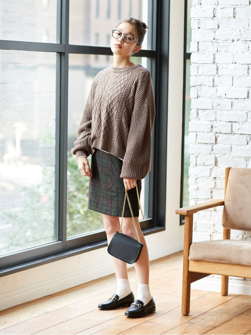 アースミュージックアンドエコロジー earth music&ecology ポケット付台形ミニスカート （グリーン） グリーン