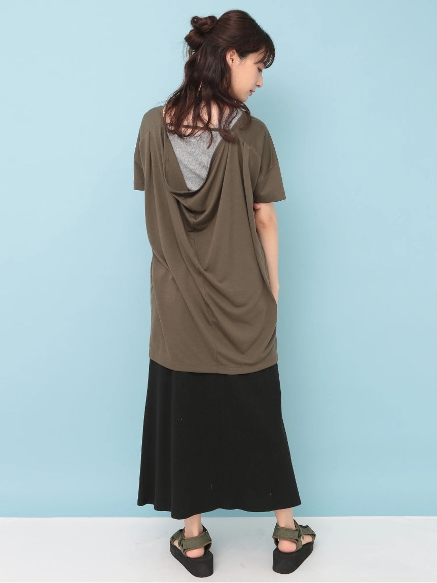 アースミュージックアンドエコロジー earth music&ecology バックドレーププルオーバー （オフホワイト） オフホワイト