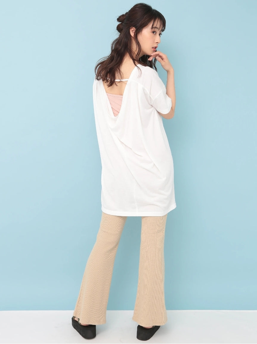 アースミュージックアンドエコロジー earth music&ecology バックドレーププルオーバー （オフホワイト） オフホワイト