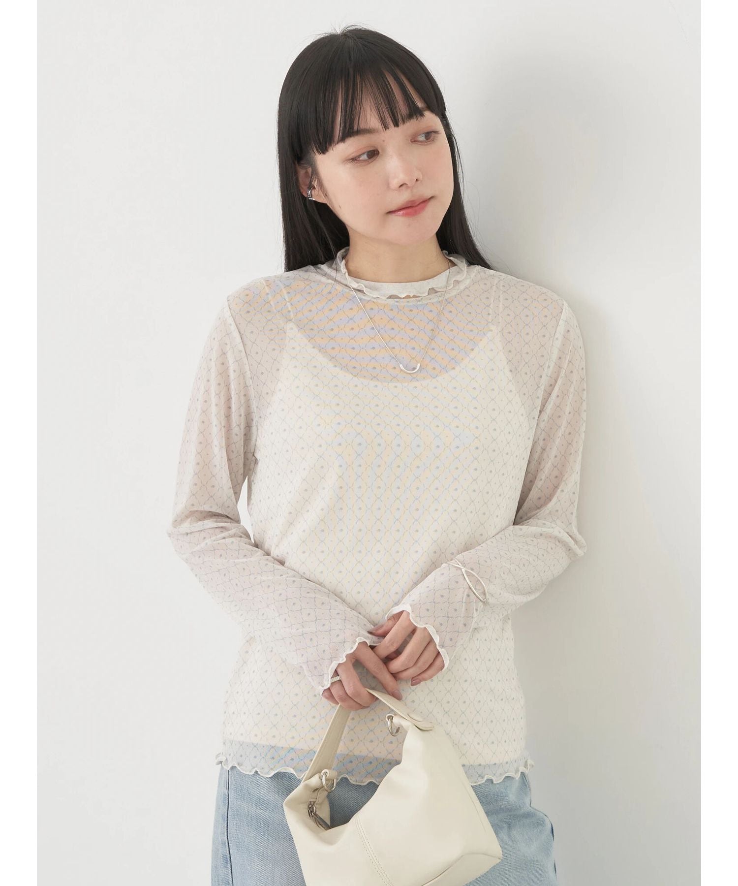 アースミュージックアンドエコロジー earth music&ecology アソート柄シアーインナー （ピンクベージュ） ピンクベージュ