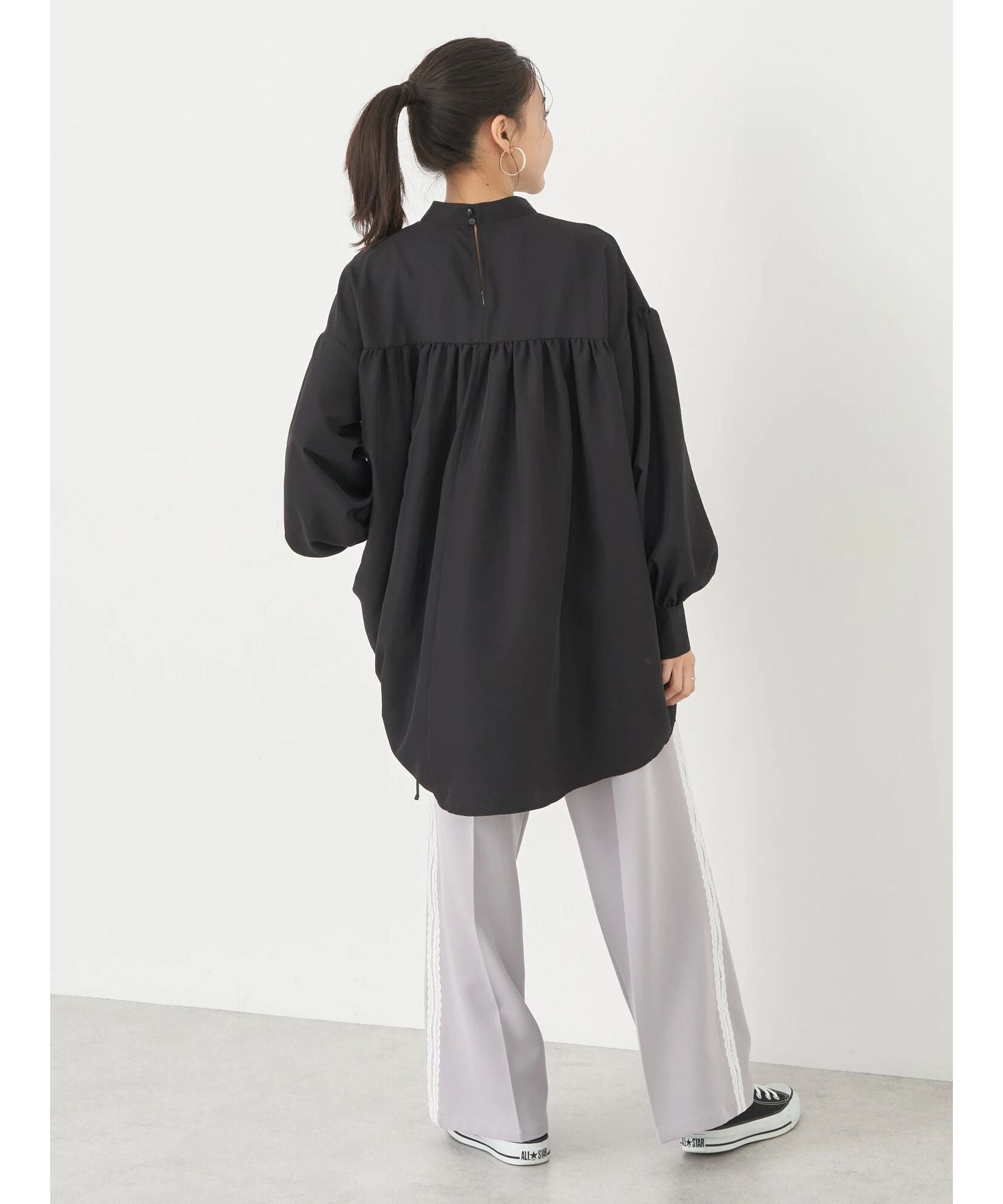 アースミュージックアンドエコロジー earth music&ecology ドロストチュニックブラウス （アイボリー） アイボリー