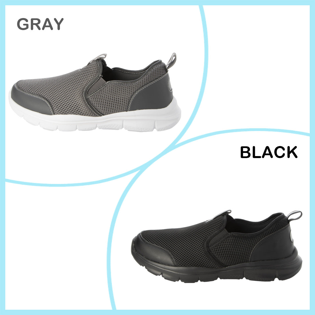 EARTH MARCH Men's Slip-On Shoes Sports Shoes Casual Shoes Mesh Material em_24250 Gray