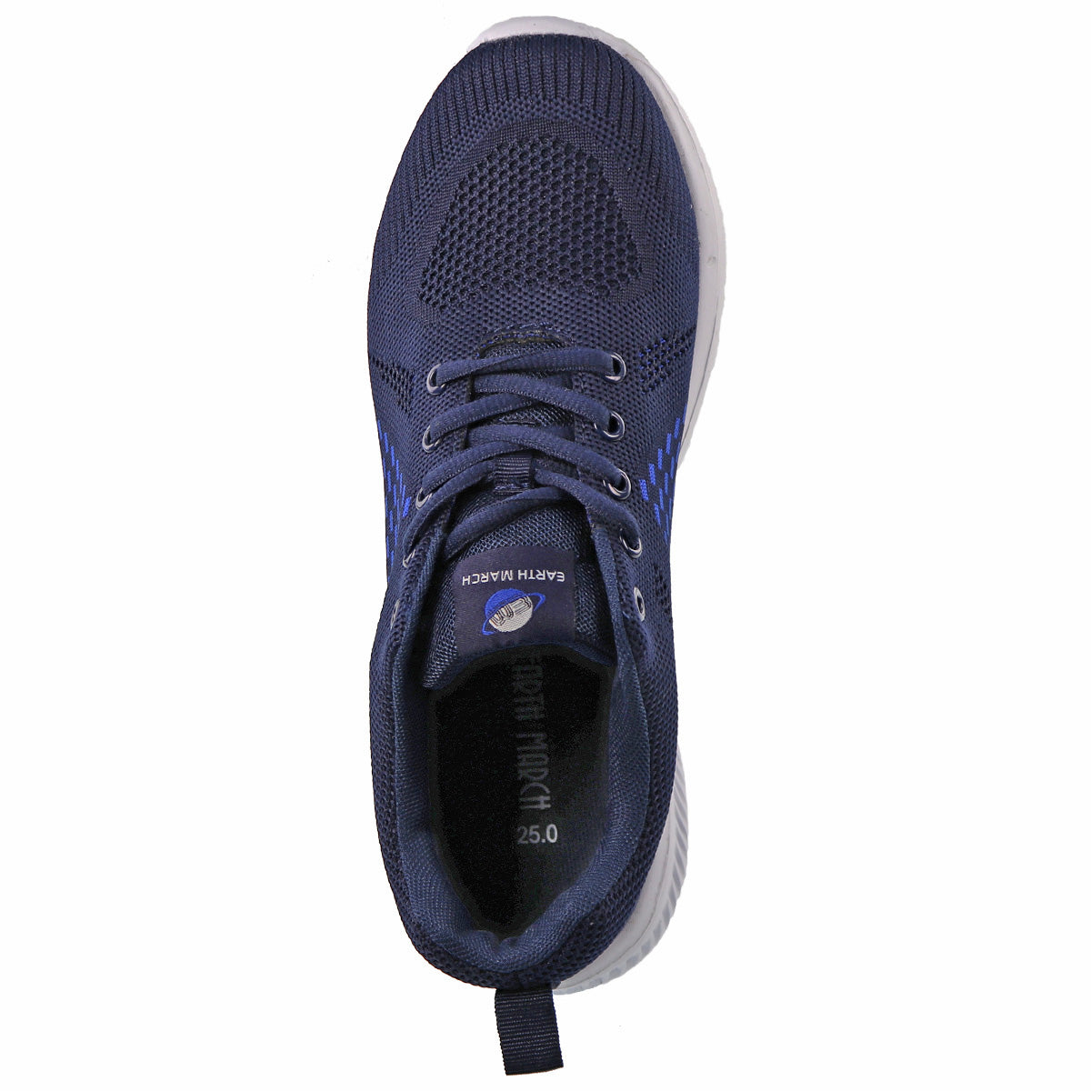 EARTH MARCH Unisex Flyknit Sneakers Sports Shoes Lace-up 20552 Black