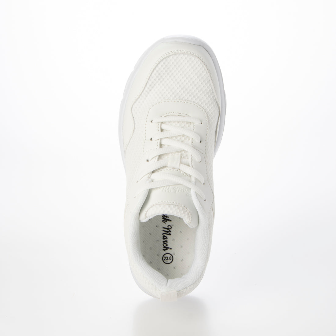 Earth March Unisex Sneakers Athletic Shoes Sports Shoes Lace-Up Mesh Material em_24249 White